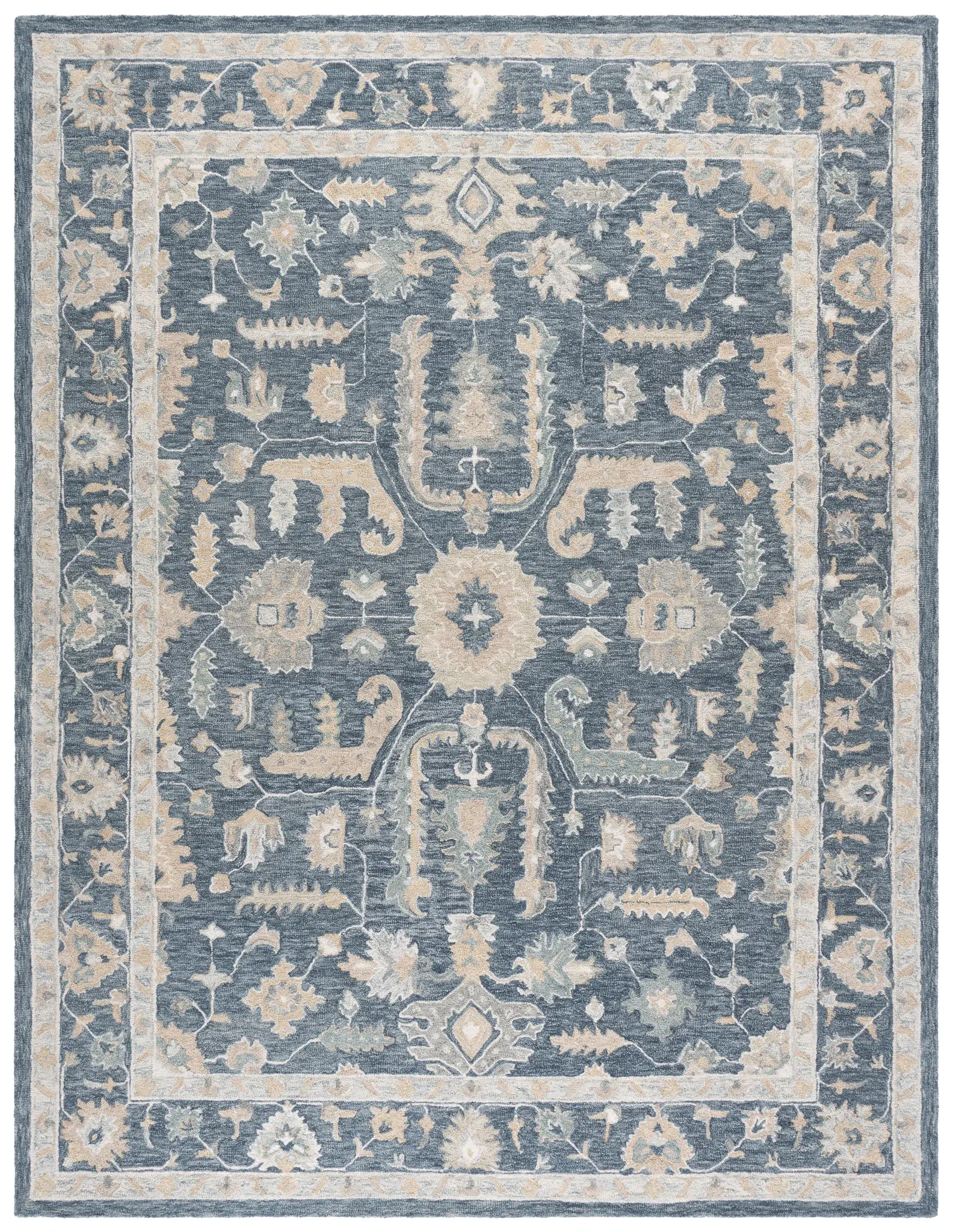 Metro Palmette Medallion Hand-Tufted Wool Rug