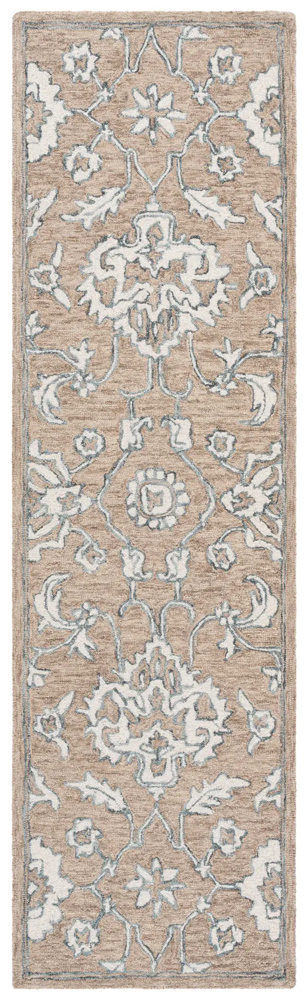 Metro Large-Scale Palmette Bordered Hand-Tufted Wool Rug