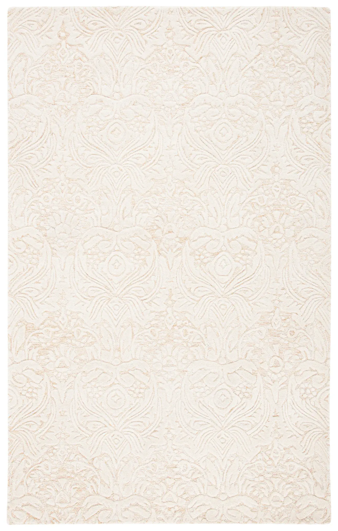Metro Ornamental Damask Hand-Tufted Wool Rug