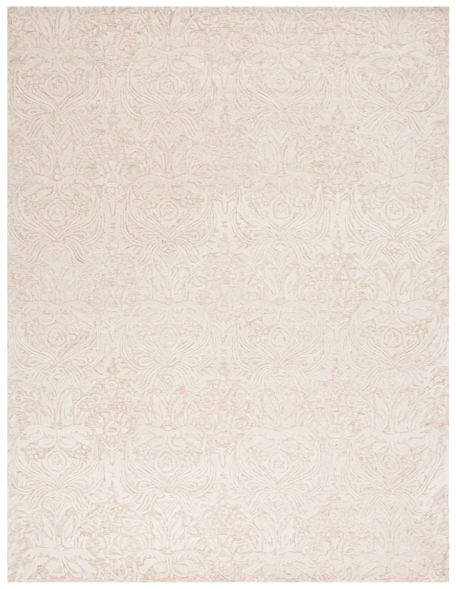 Metro Ornamental Damask Hand-Tufted Wool Rug