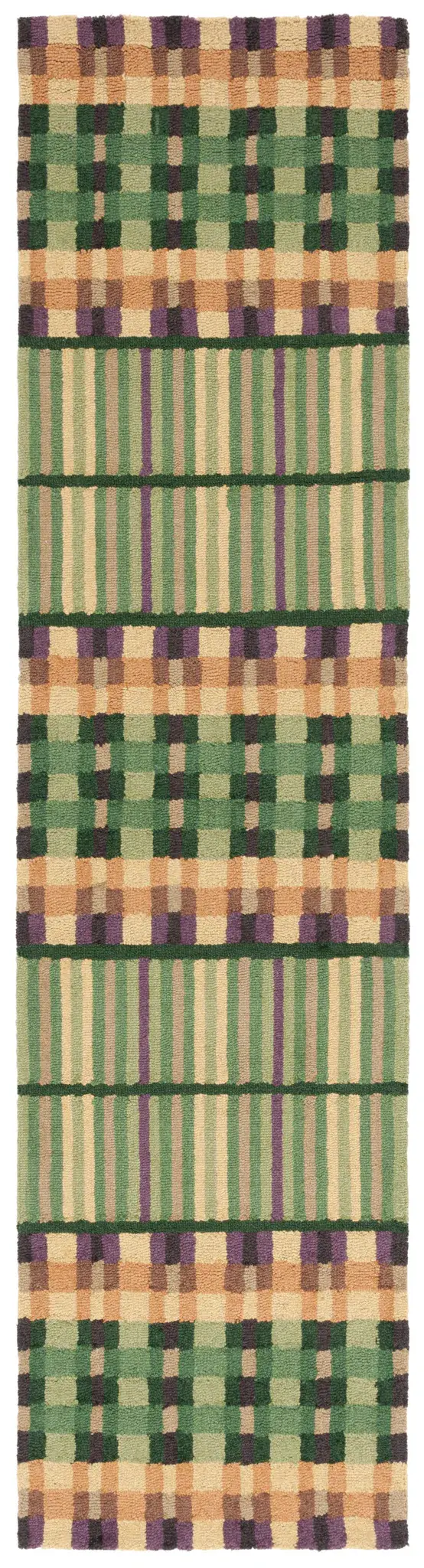 Metro Checkered And Striped Hand-Tufted Wool Rug