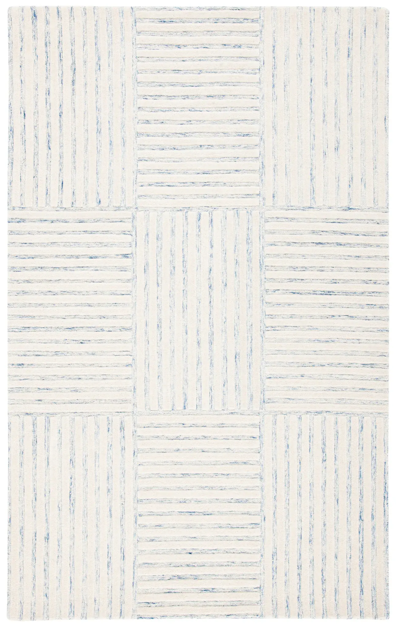 Metro Block Stripe Hand-Tufted Wool Rug