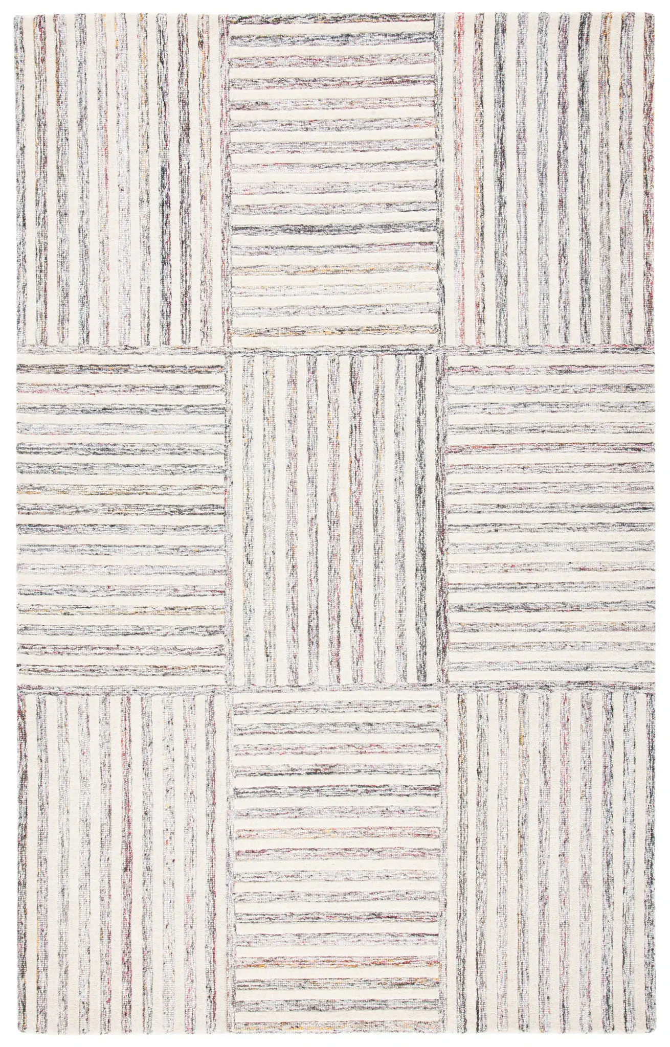 Metro Block Stripe Hand-Tufted Wool Rug