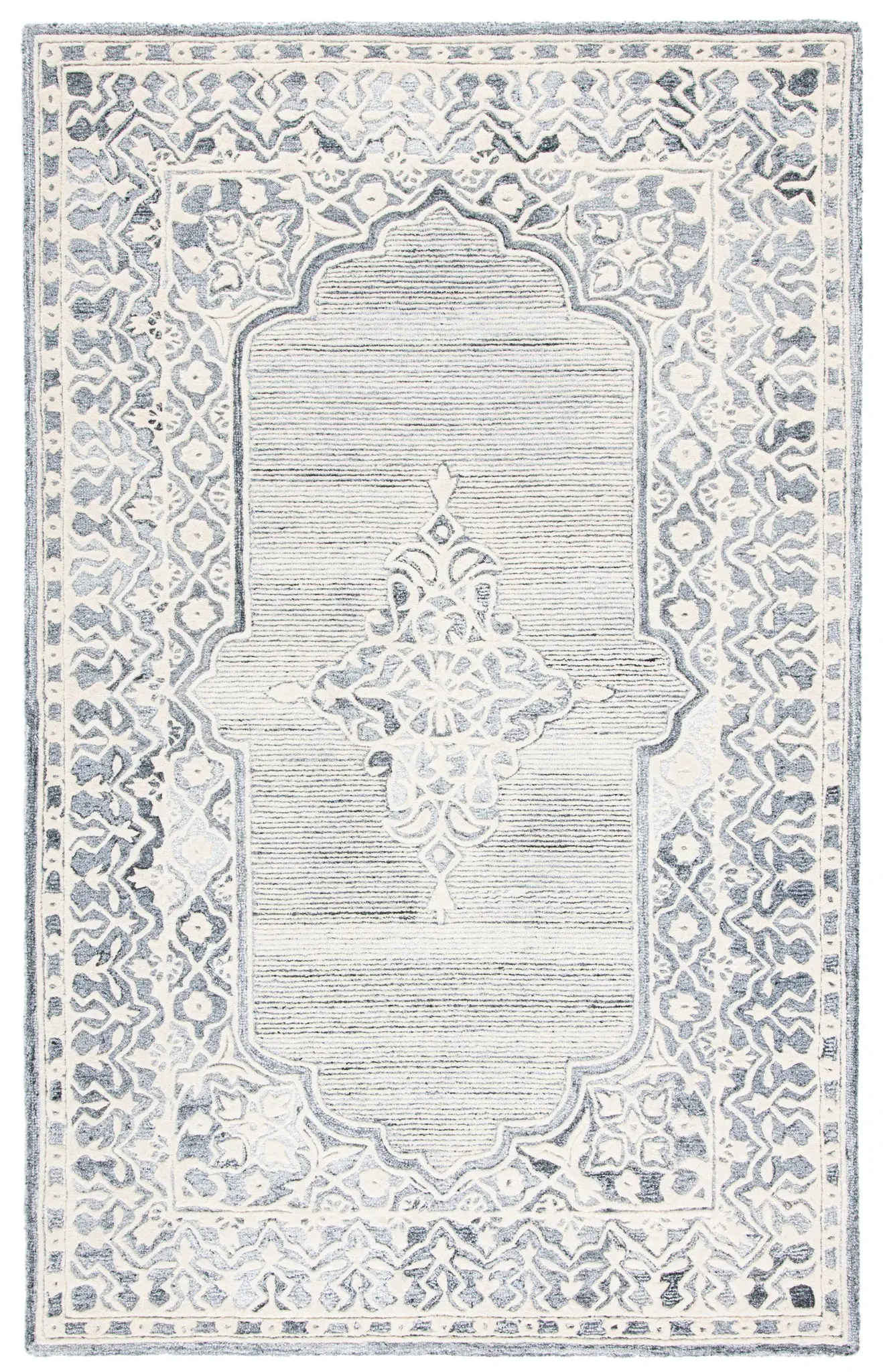 Metro Cartouche Medallion Hand-Tufted Wool Rug
