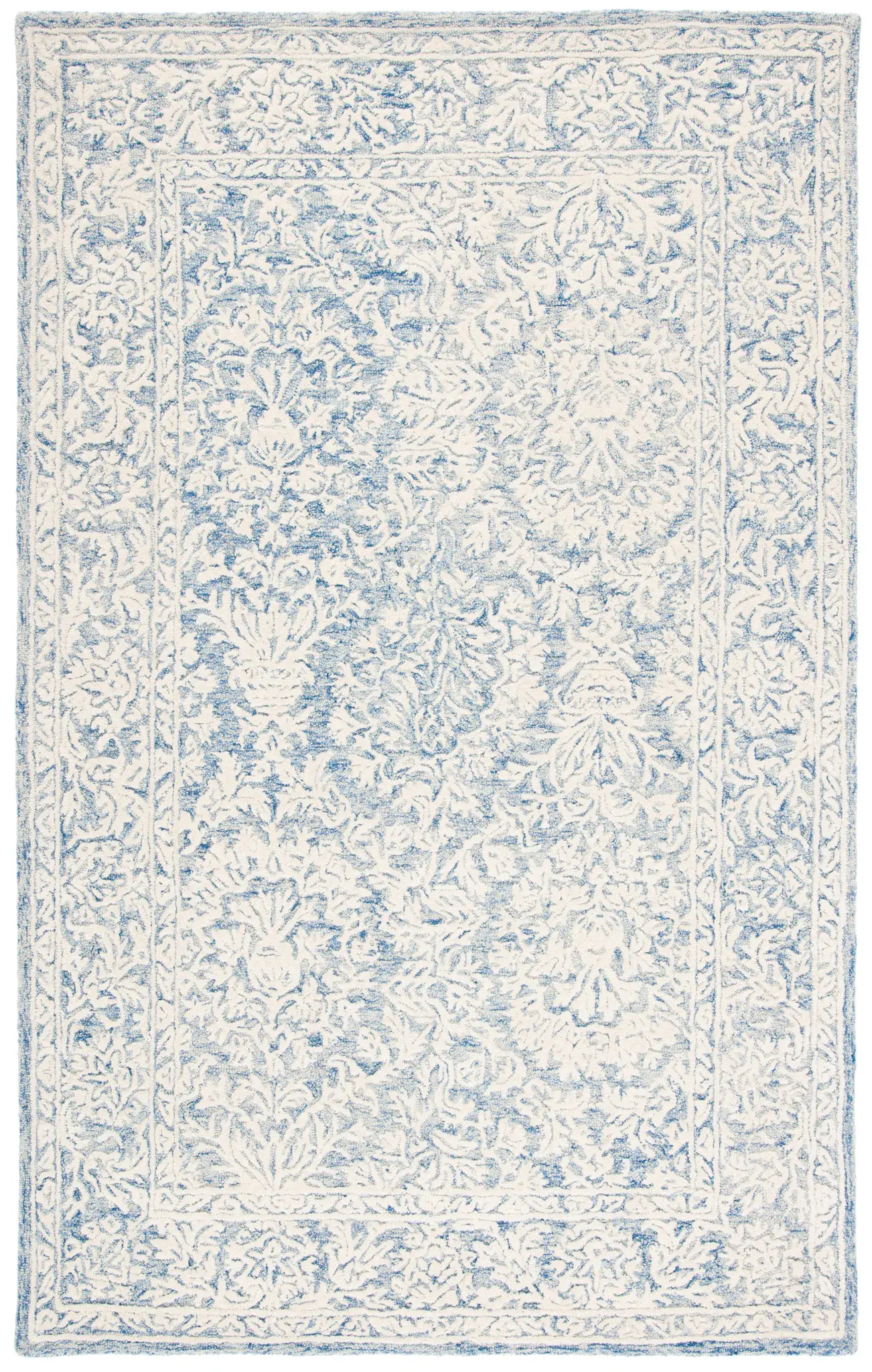 Metro Floral Border Hand-Tufted Wool Rug