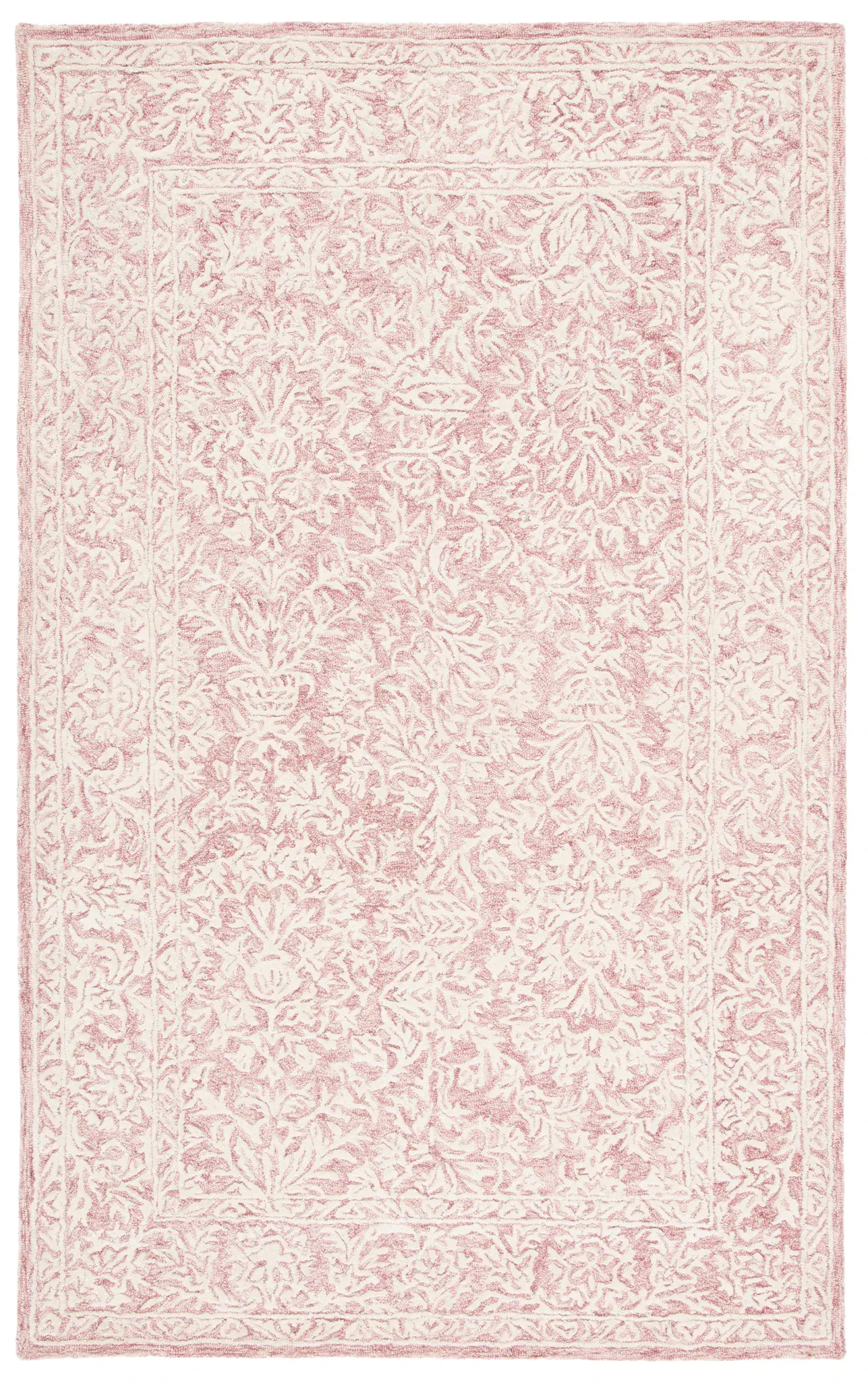 Metro Floral Border Hand-Tufted Wool Rug