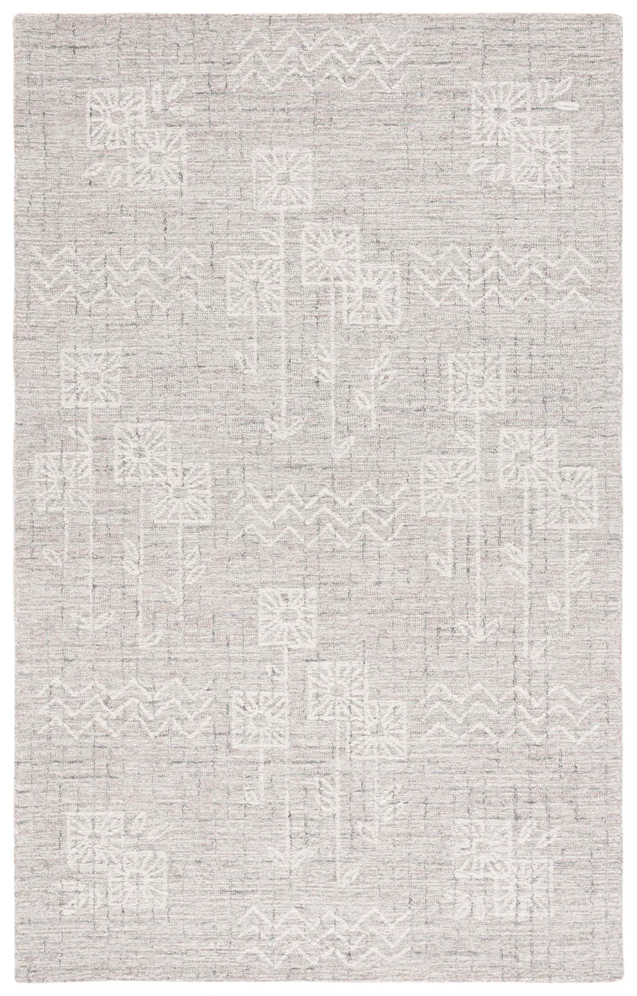Metro Grid And Zigzag Hand-Tufted Wool Rug
