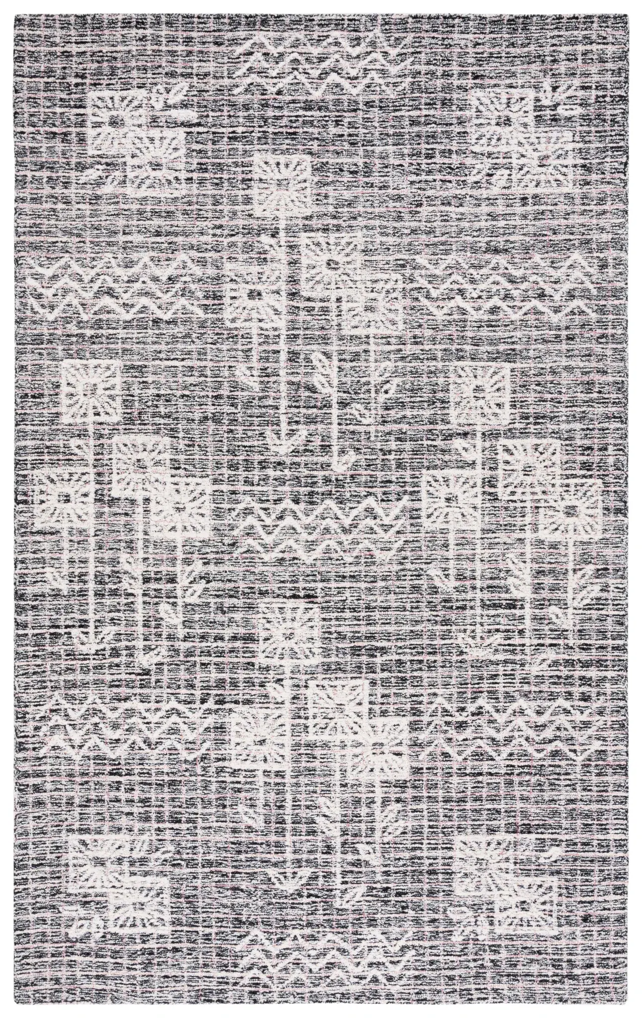 Metro Grid And Zigzag Hand-Tufted Wool Rug