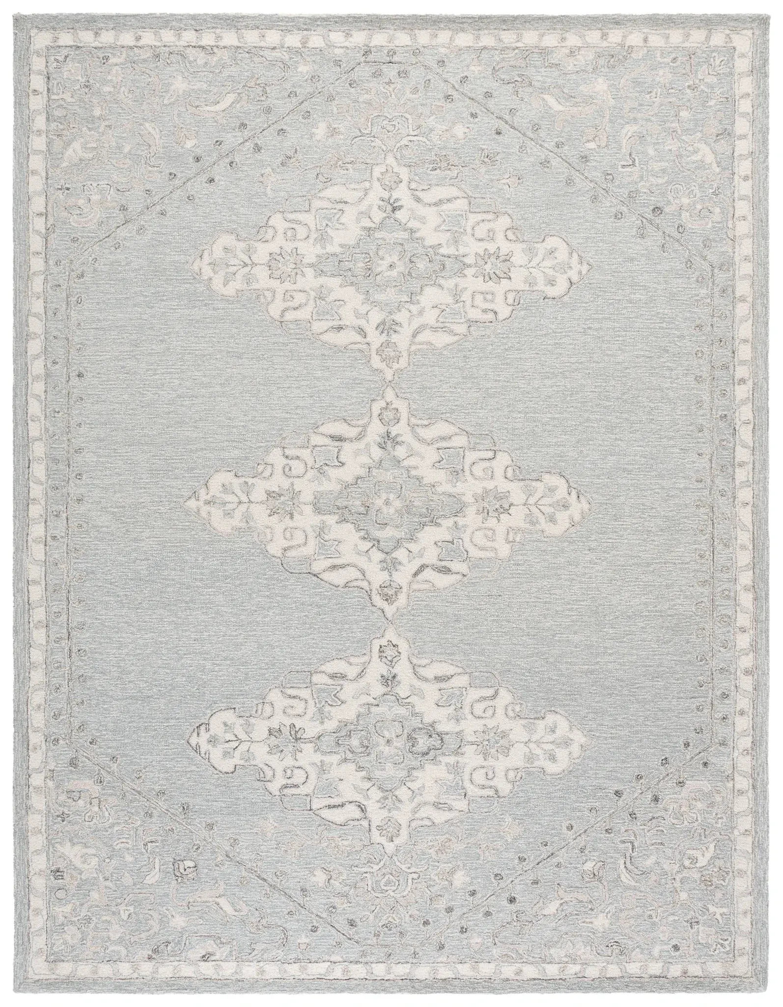Metro Triple Medallion Hand-Tufted Wool Rug