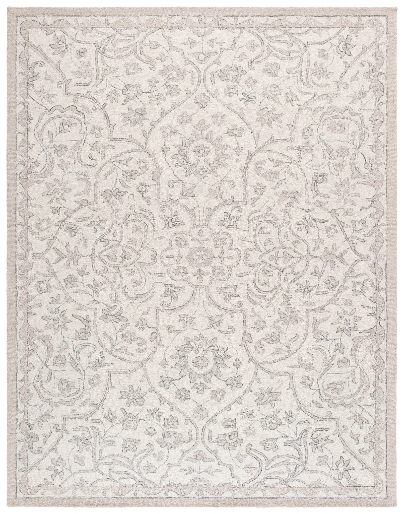 Metro Traditional Elongated Medallion Hand-Tufted Wool Rug
