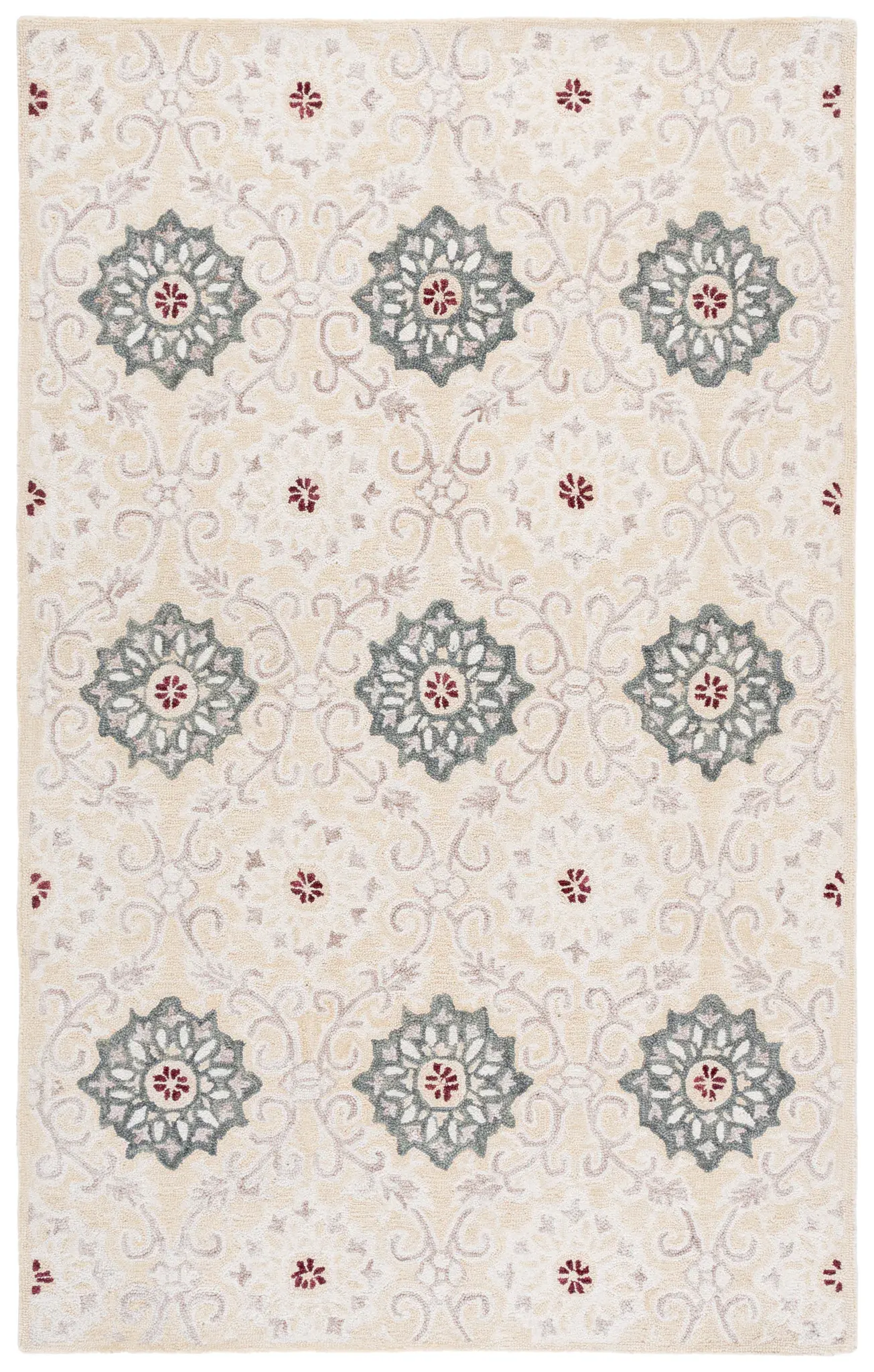 Metro Rosette Tile Hand-Tufted Wool Rug