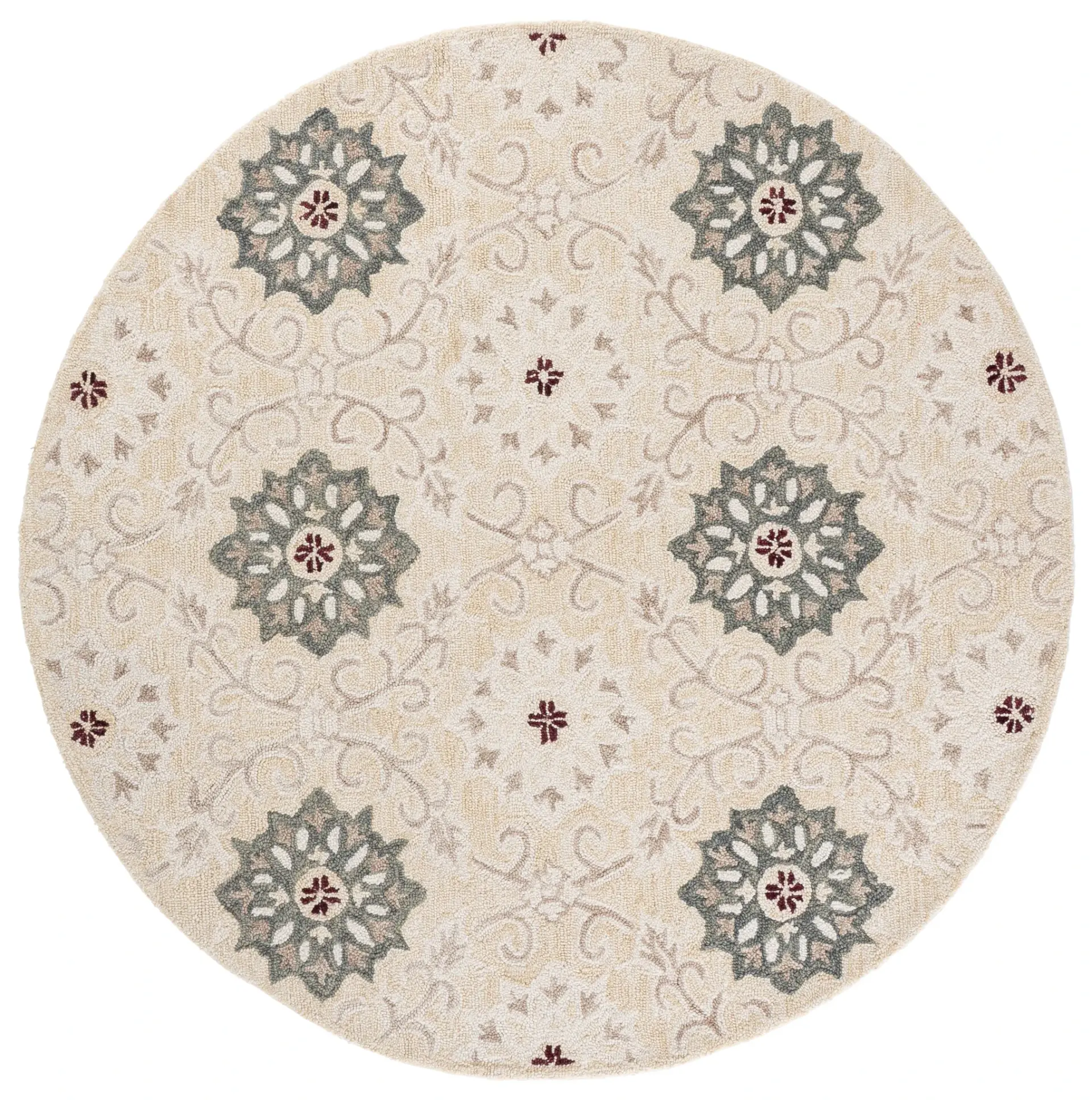 Metro Rosette Tile Hand-Tufted Wool Rug