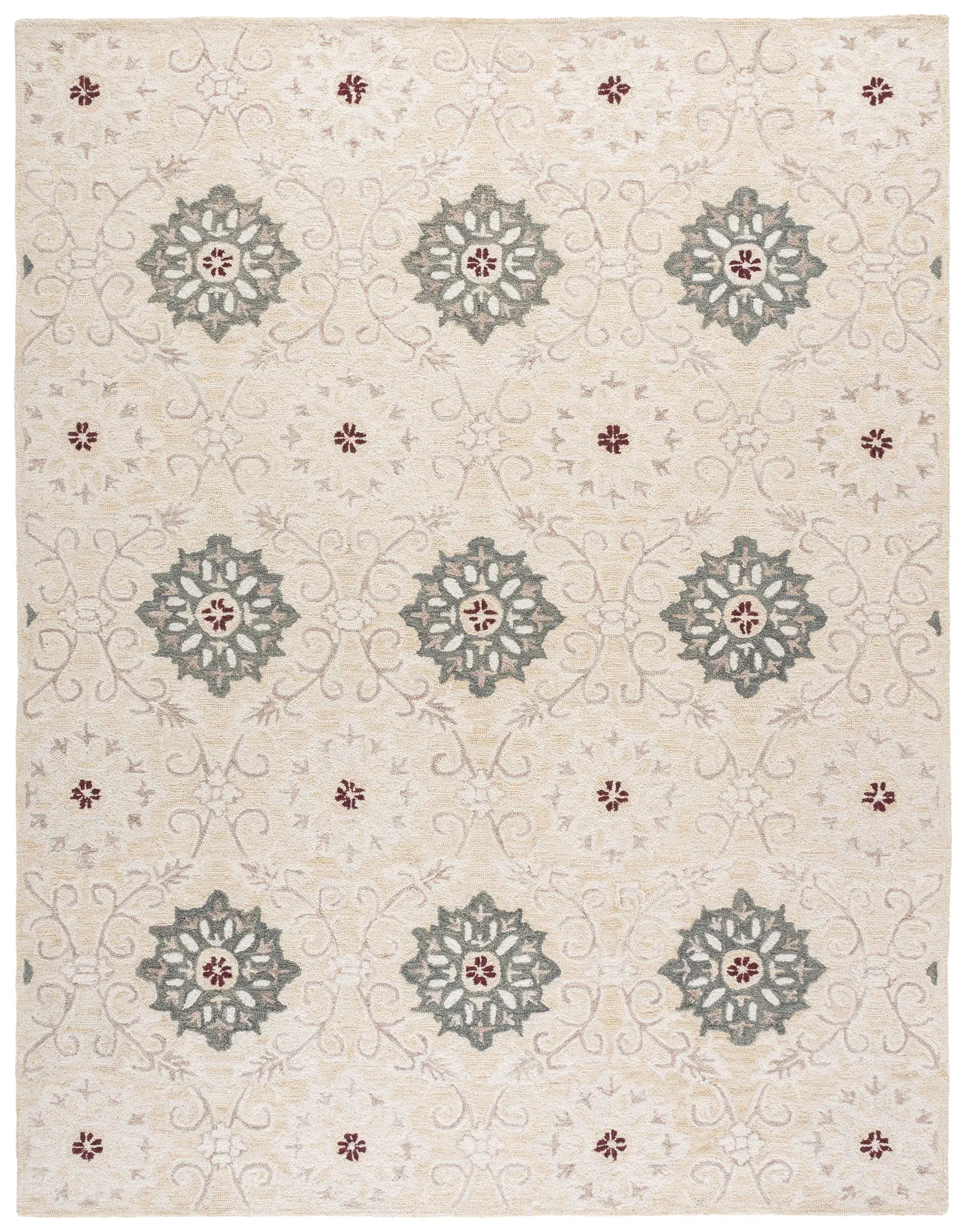 Metro Rosette Tile Hand-Tufted Wool Rug