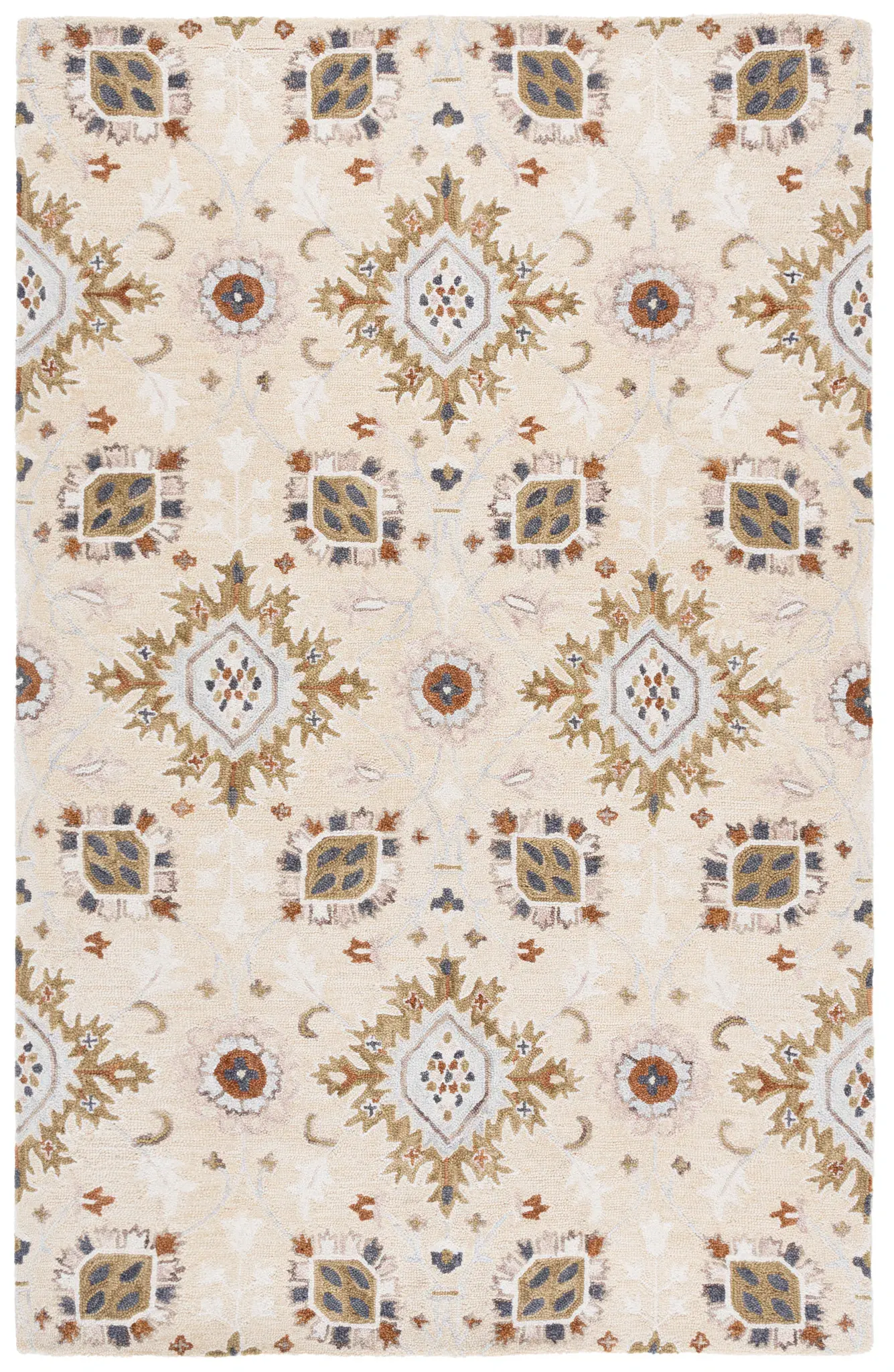 Metro Tribal Rosette Hand-Tufted Wool Rug