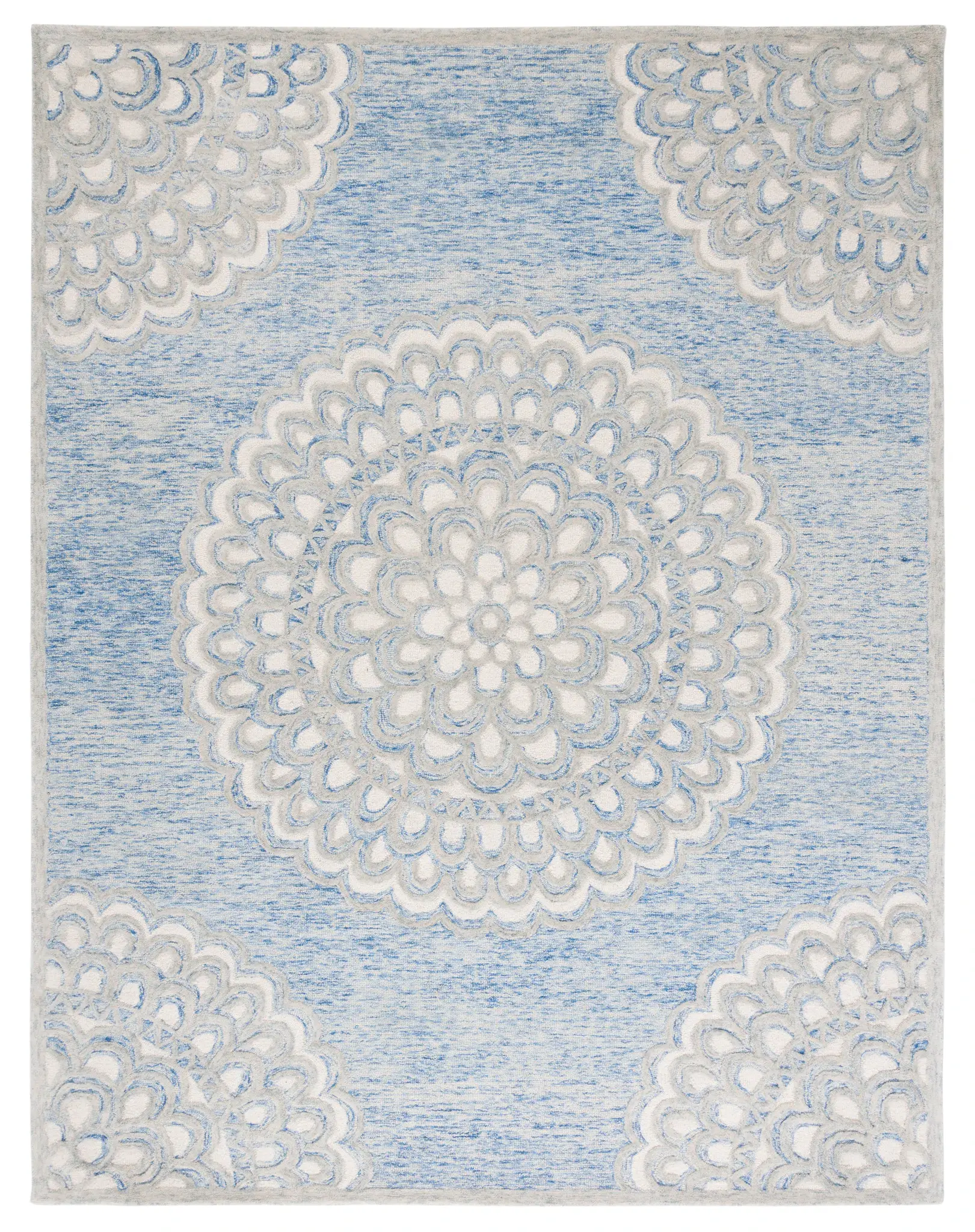 Metro Scalloped Medallion Hand-Tufted Wool Rug