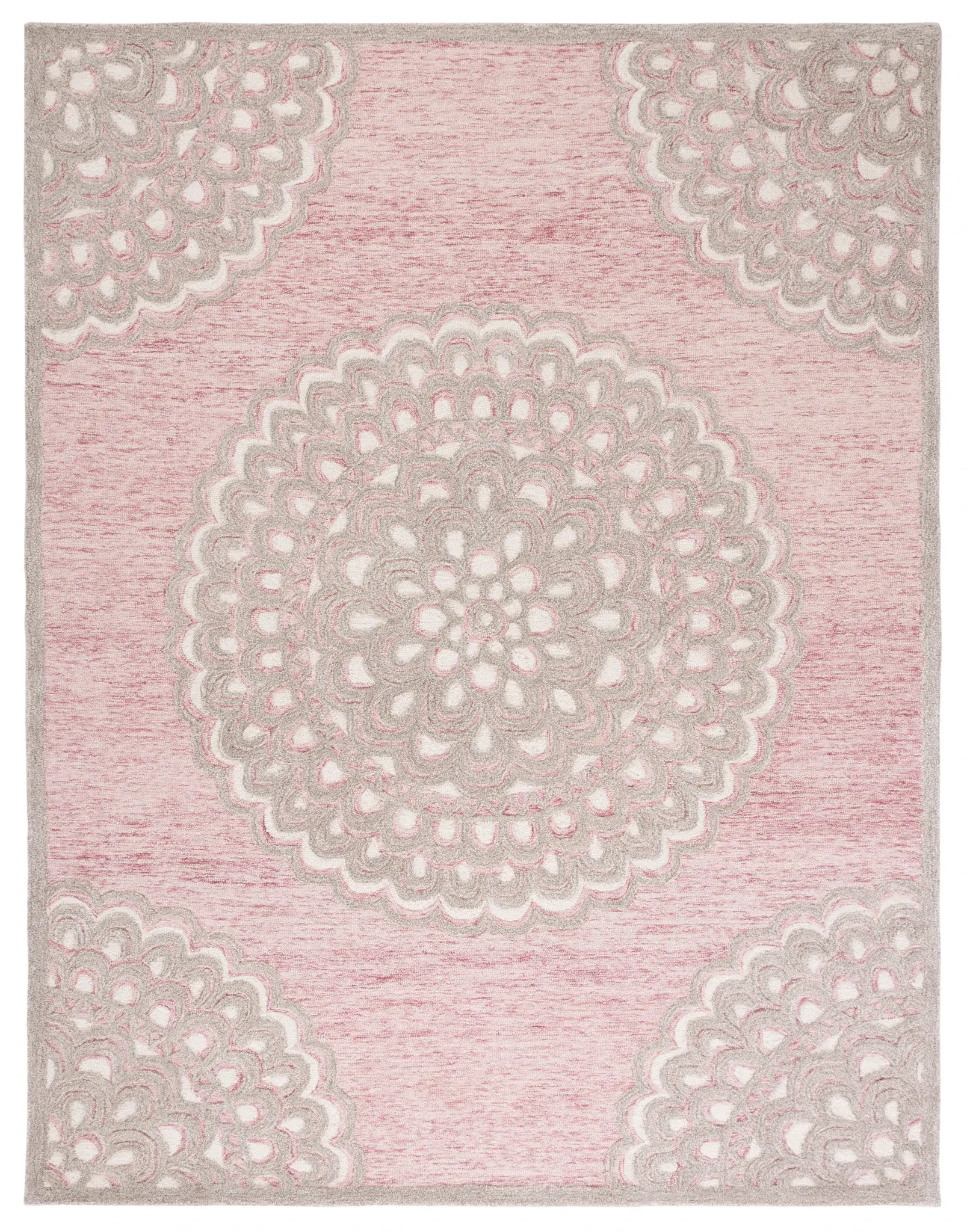 Metro Scalloped Medallion Hand-Tufted Wool Rug