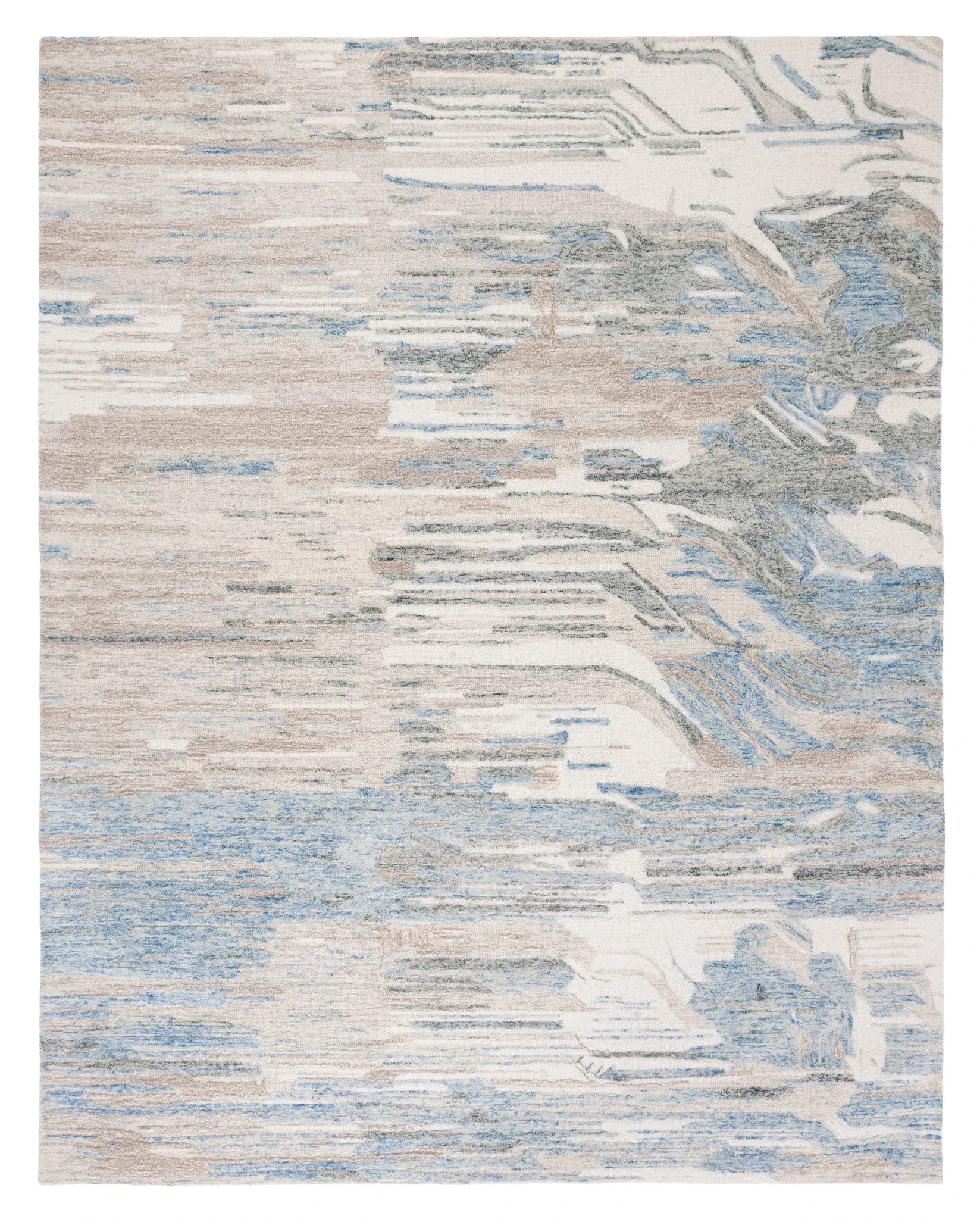 Metro Abstract Striated Hand-Tufted Wool Rug