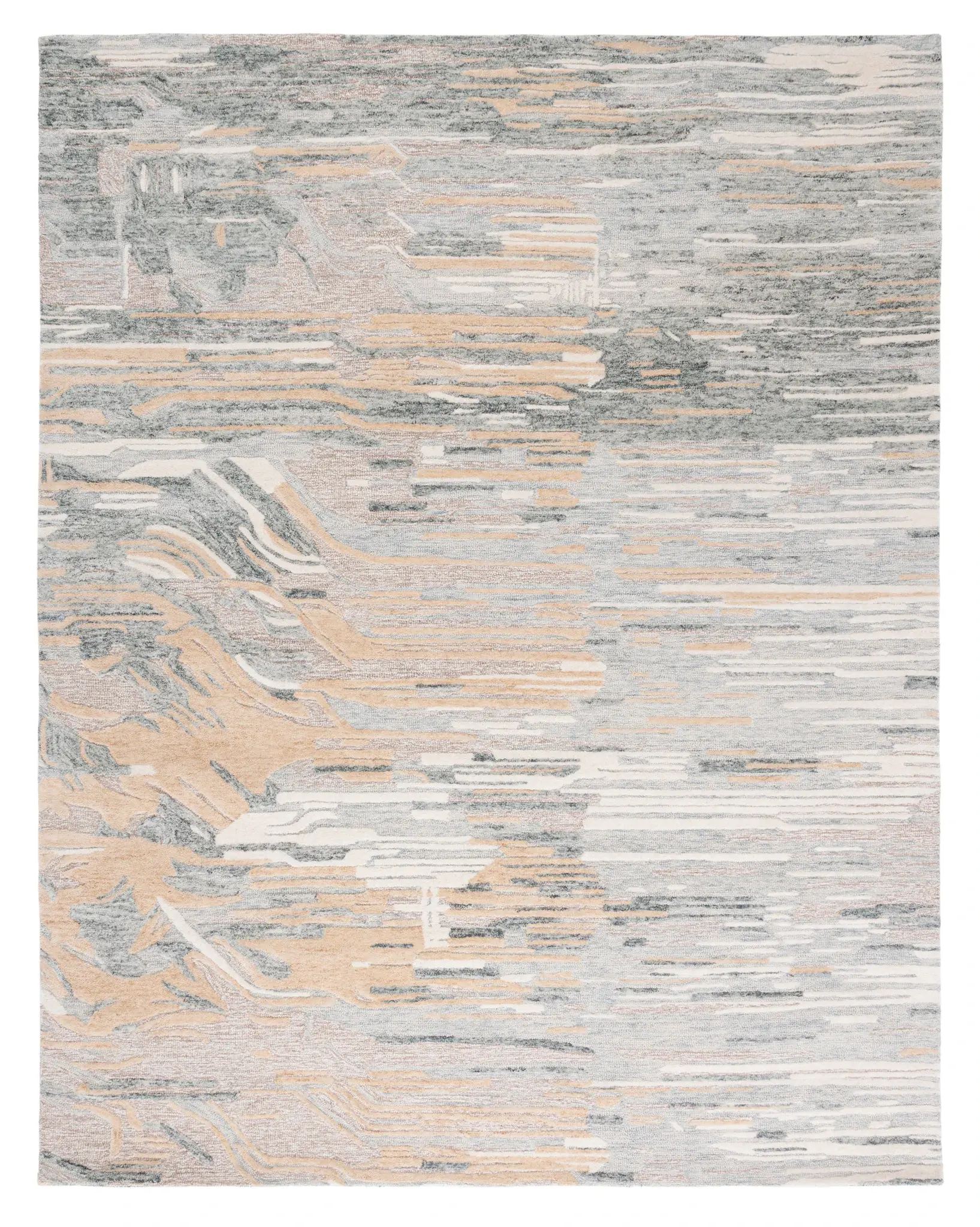 Metro Abstract Striated Hand-Tufted Wool Rug