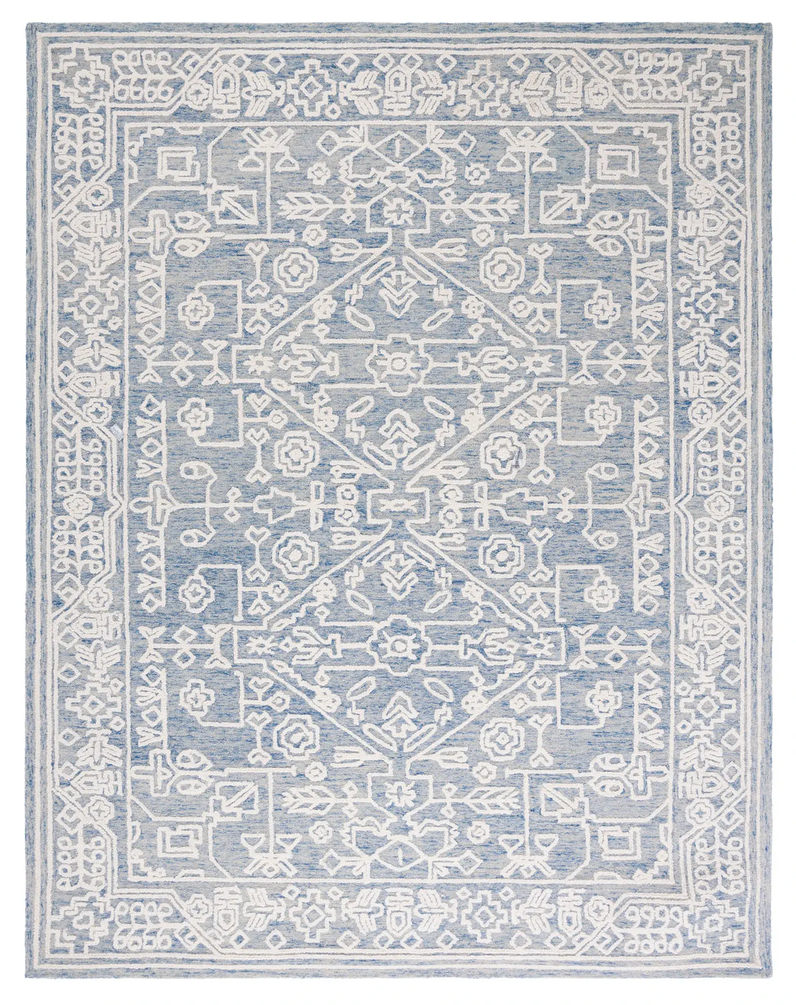 Metro Tribal Bordered Hand-Tufted Wool Rug