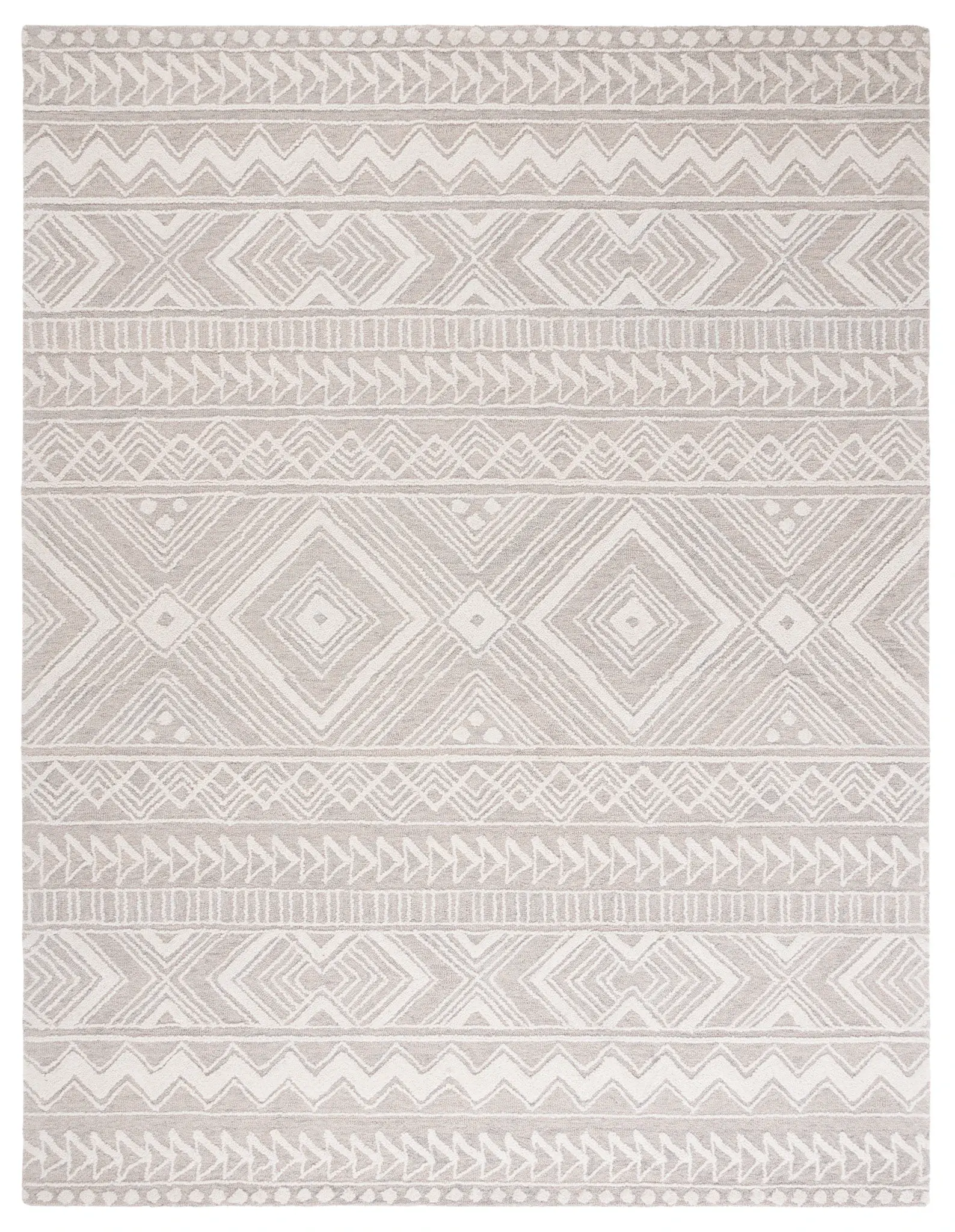 Metro Tribal Banded Hand-Tufted Wool Rug