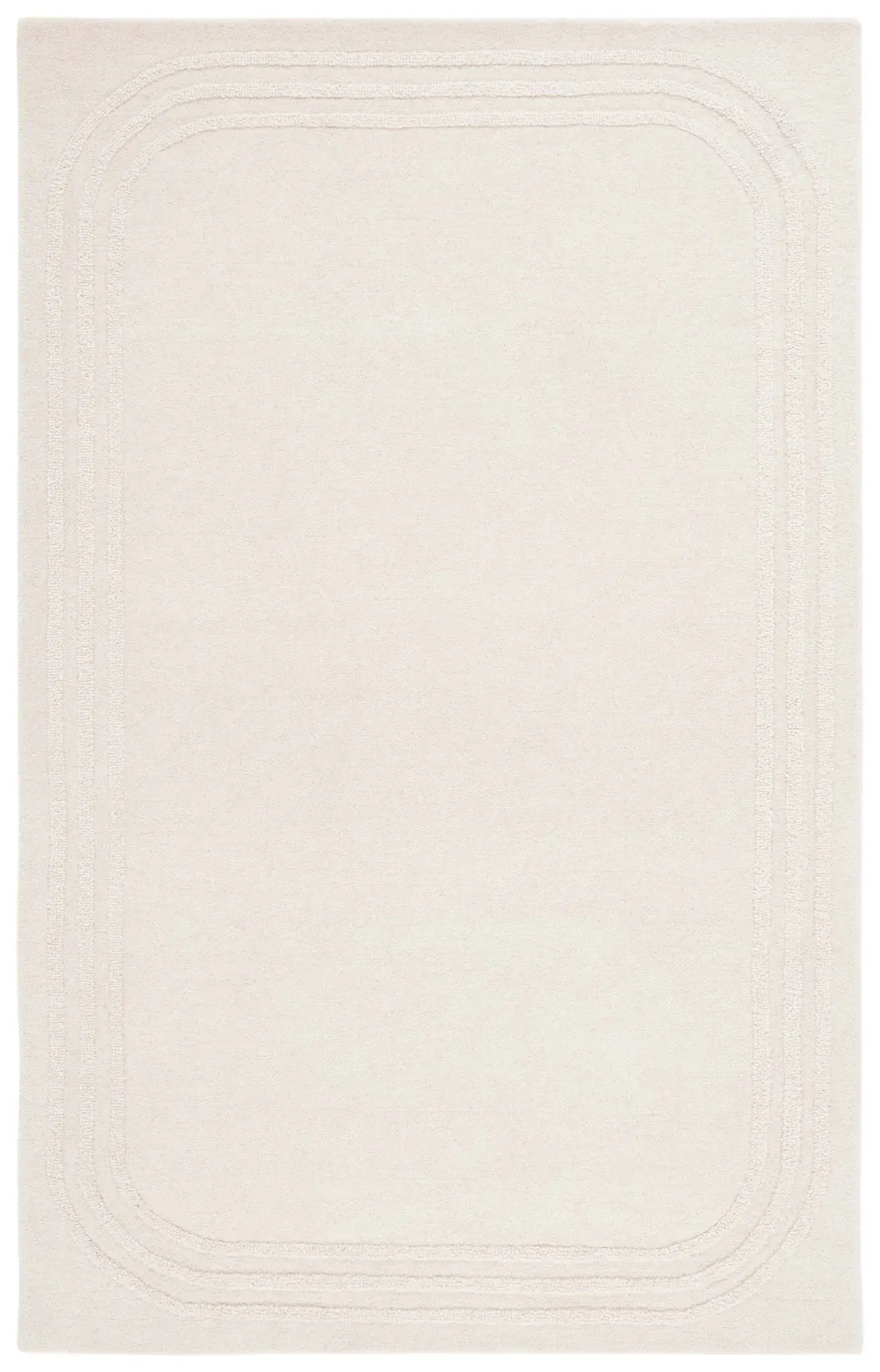 Metro Modern Carved Border Hand-Tufted Wool Rug