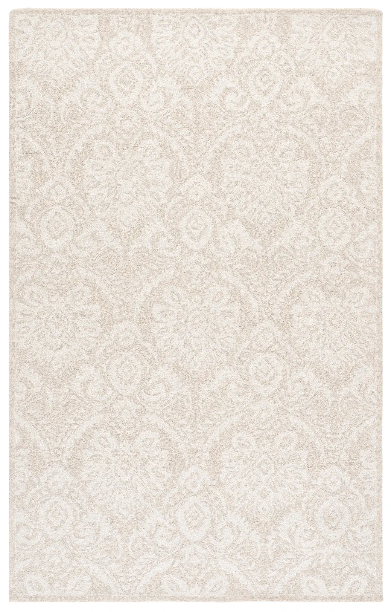 Metro Ogee Damask Hand-Tufted Wool Rug