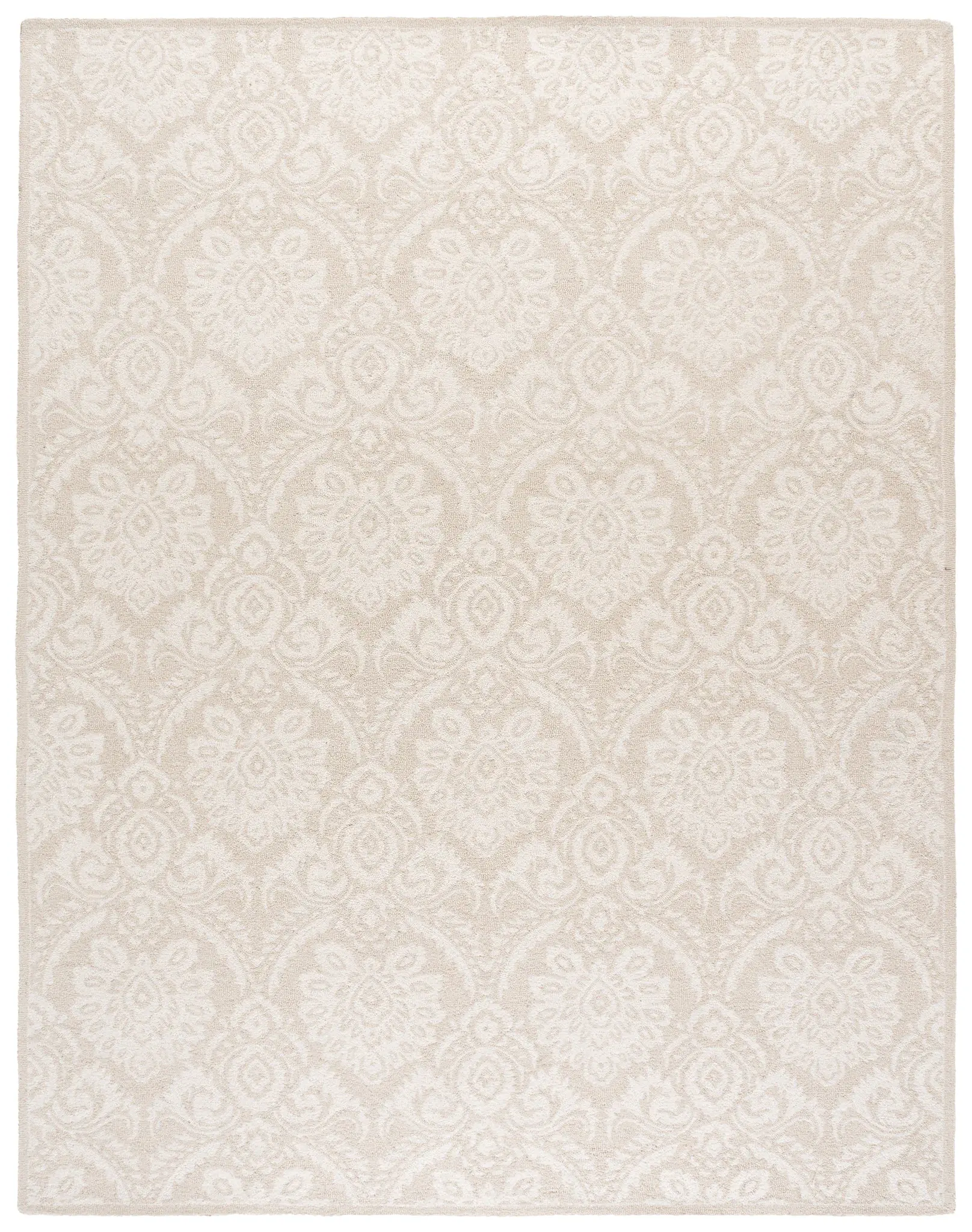 Metro Ogee Damask Hand-Tufted Wool Rug