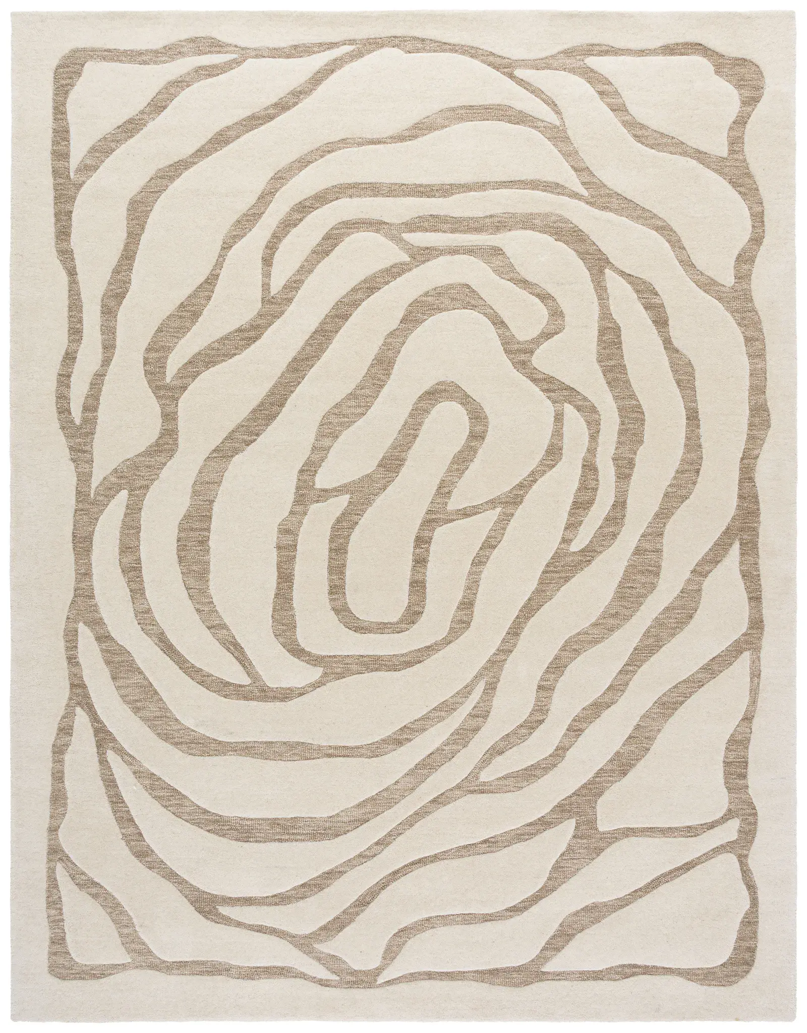 Metro Concentric Swirl Hand-Tufted Wool Rug