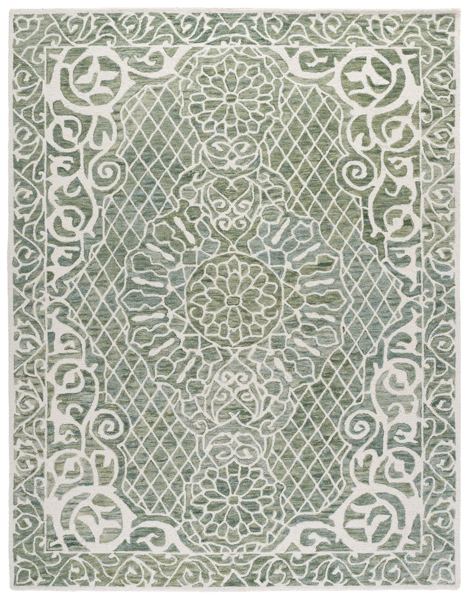 Metro Medallion Lattice Hand-Tufted Wool Rug
