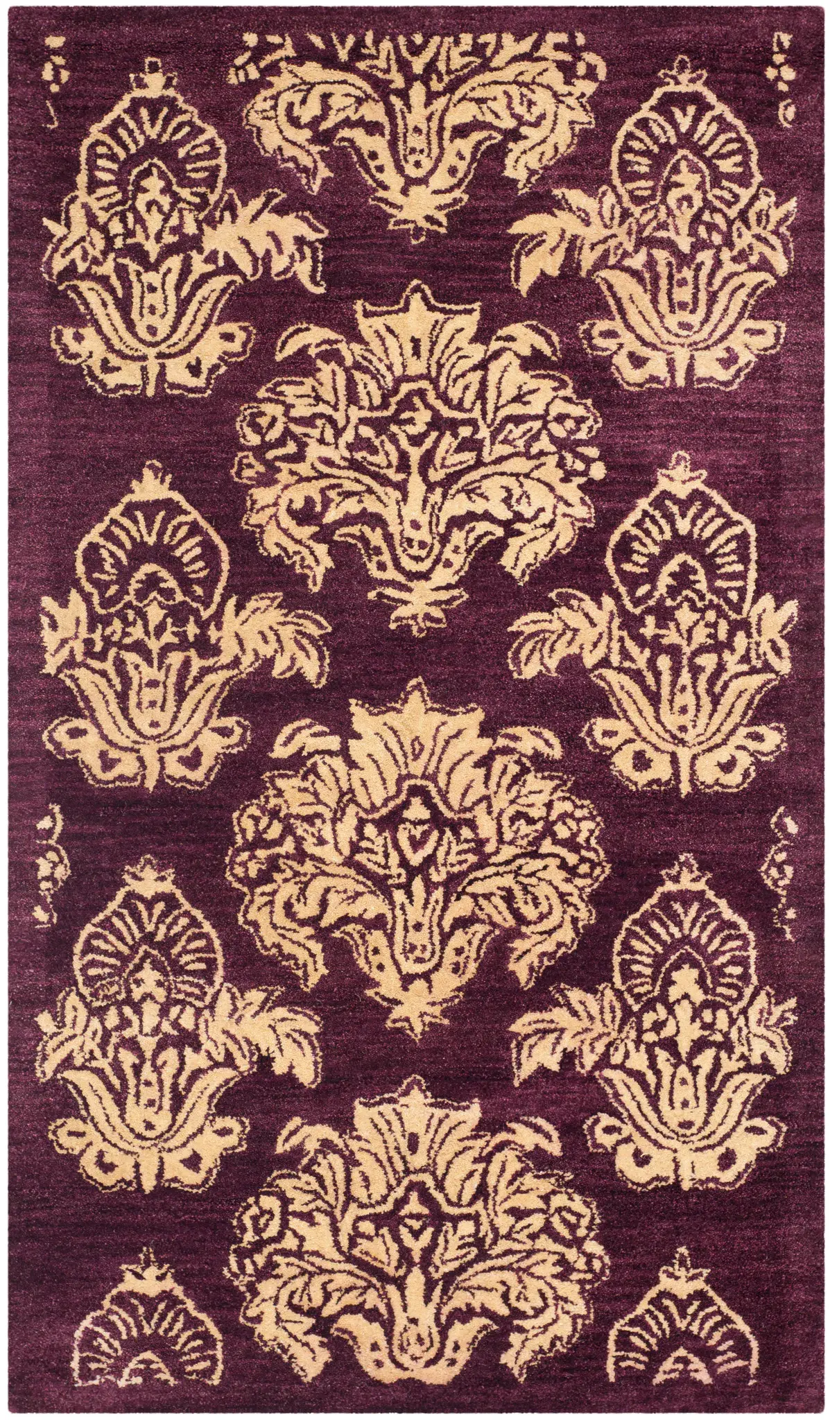 Metro Floral Palmette Crest Hand-Tufted Wool Rug