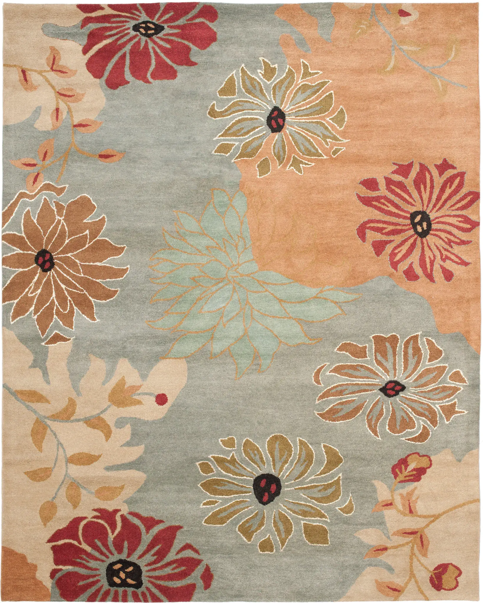 Metro Floral Hand-Tufted Wool Rug