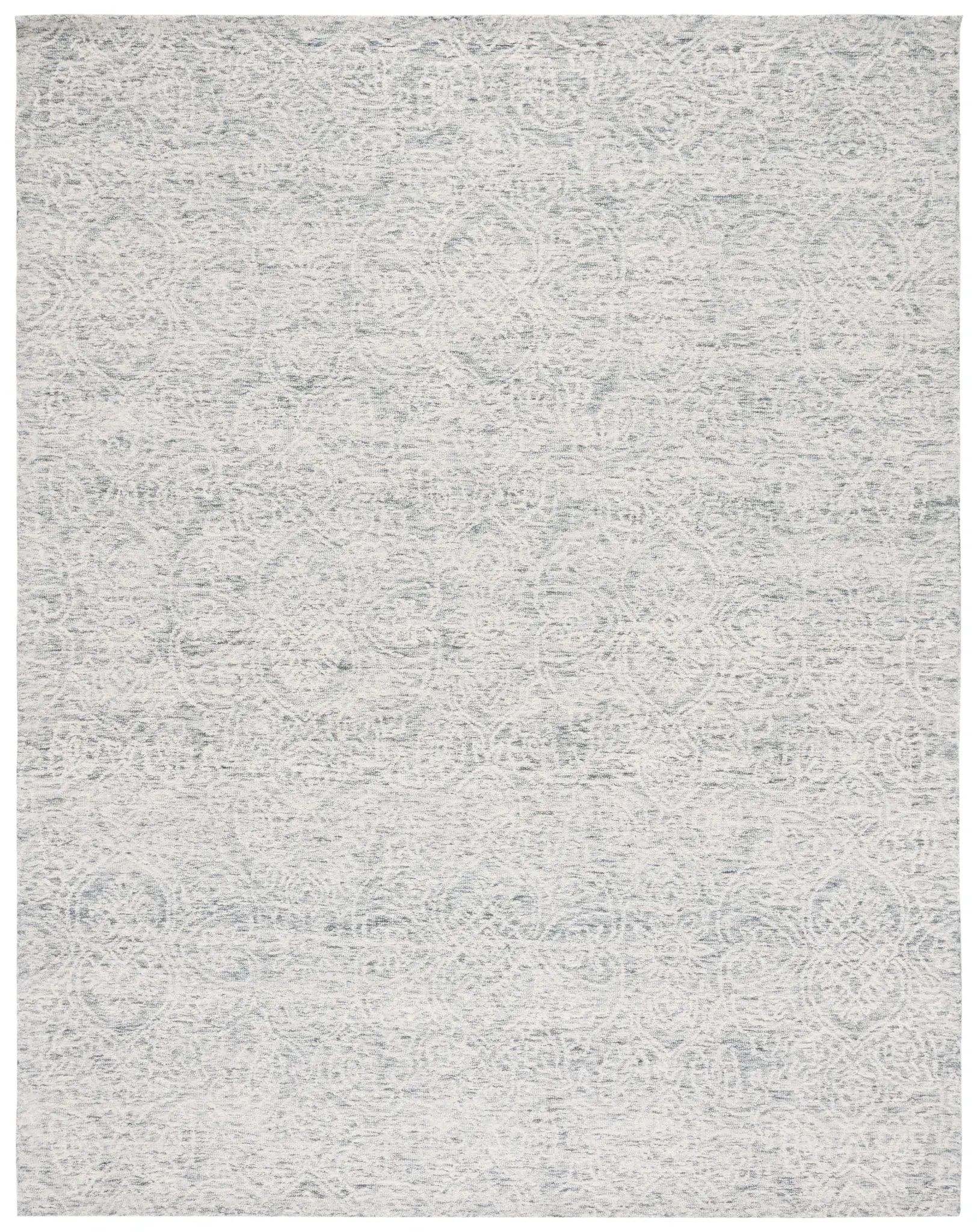 Metro Distressed Damask Hand-Tufted Wool Rug