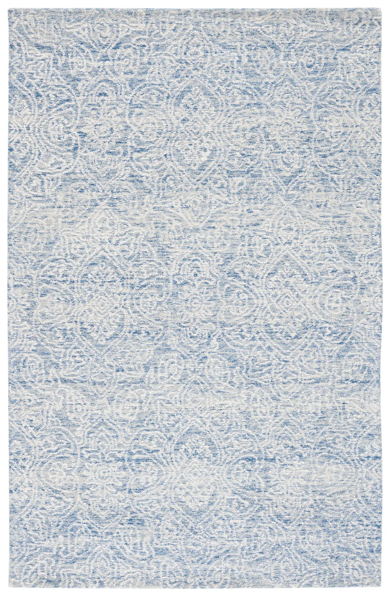Metro Distressed Damask Hand-Tufted Wool Rug