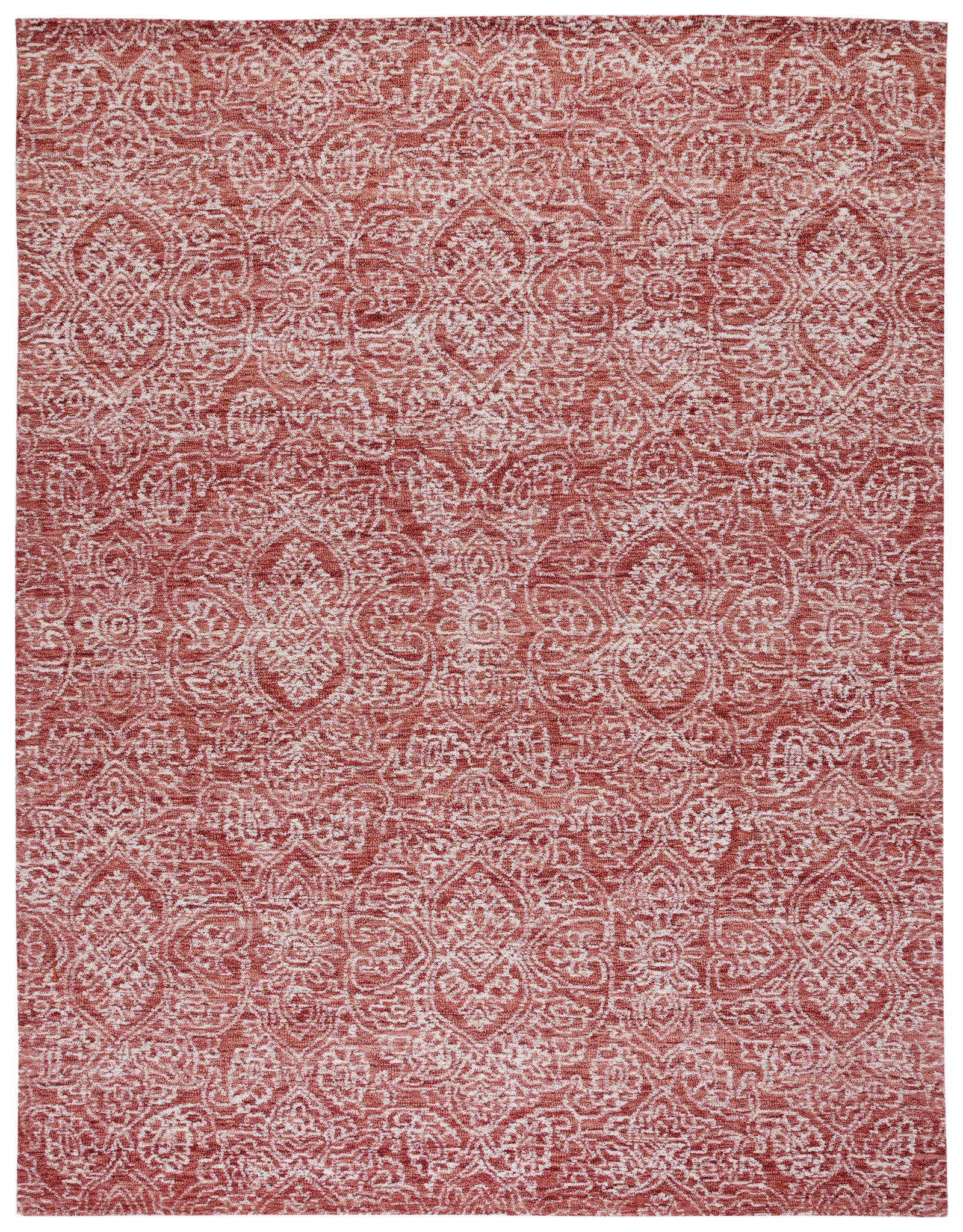 Metro Distressed Damask Hand-Tufted Wool Rug