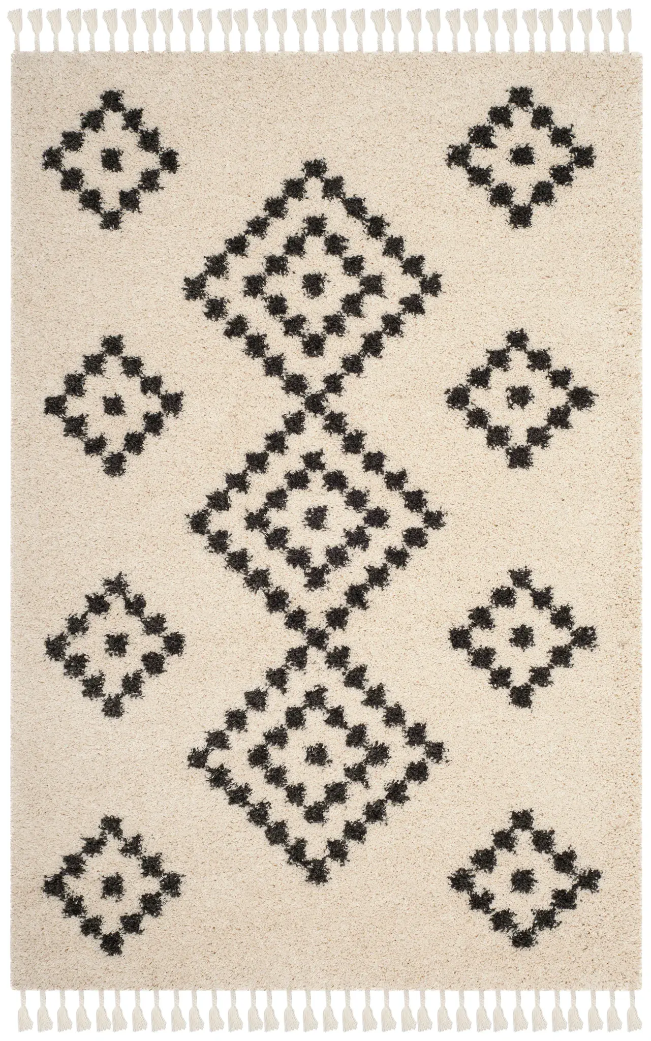 Moroccan Fringe Diamond Shag Rug