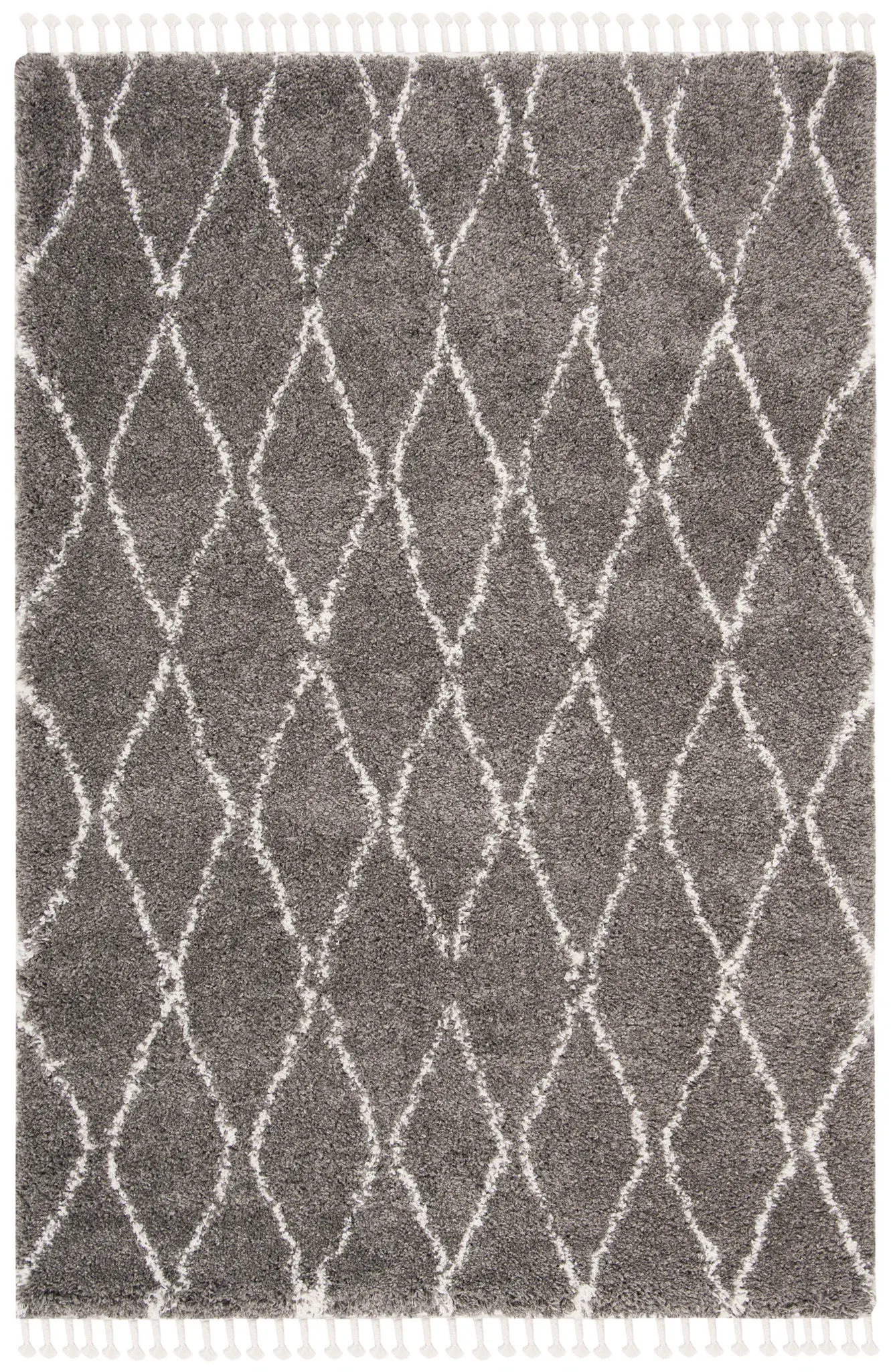 Moroccan Fringe Lattice Shag Rug