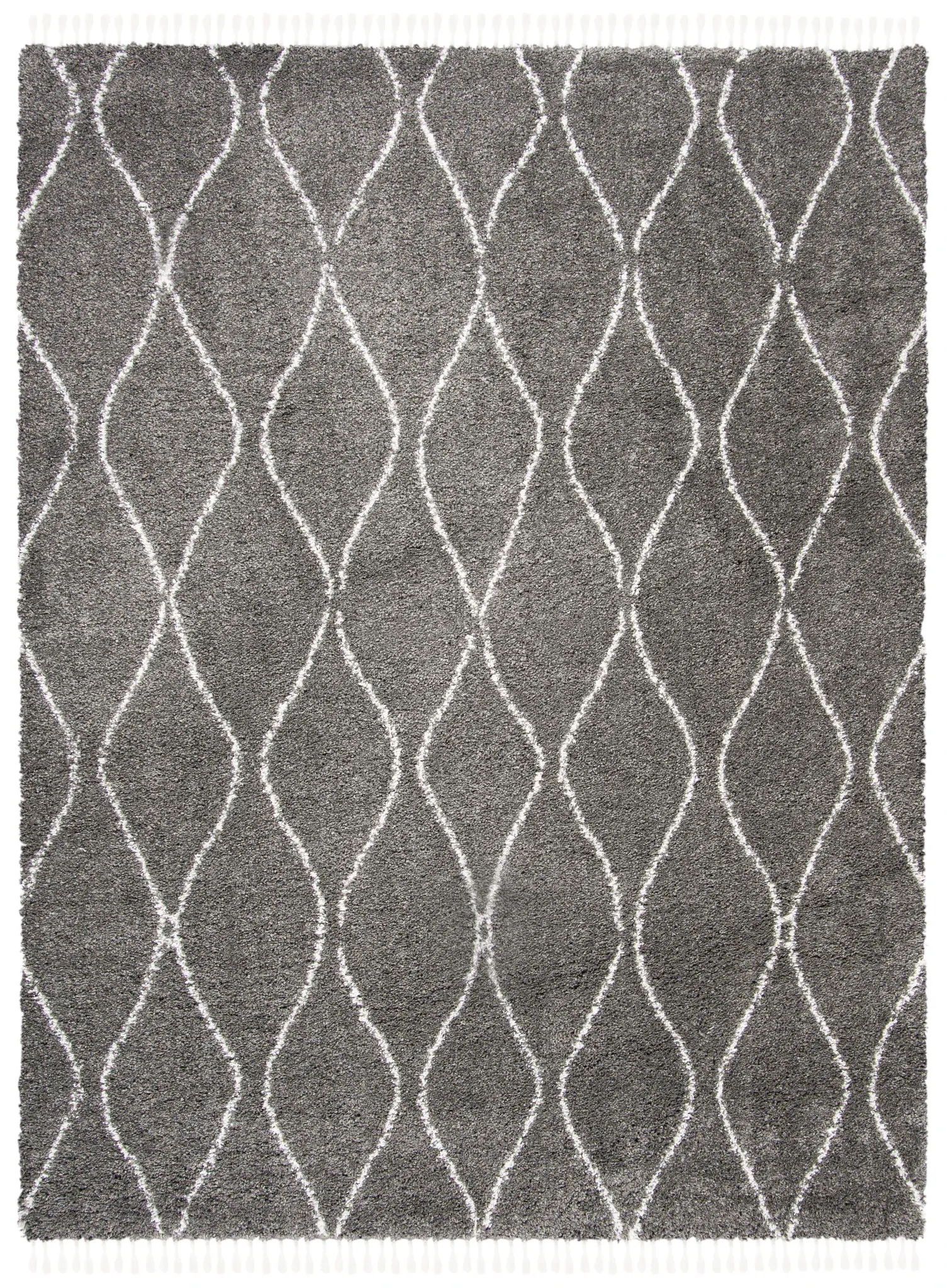 Moroccan Fringe Lattice Shag Rug