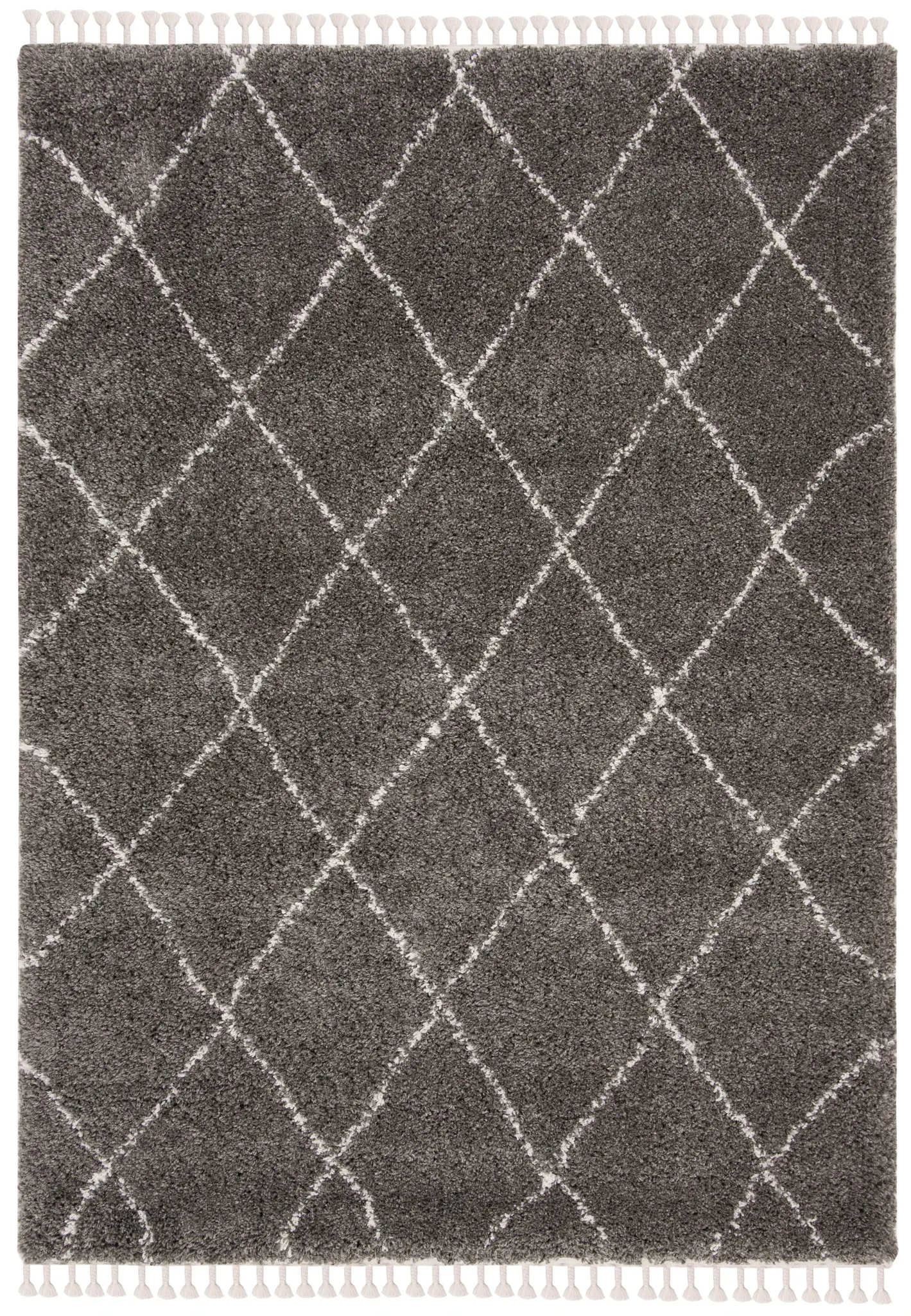 Moroccan Fringe Shag Diamond Trellis Rug