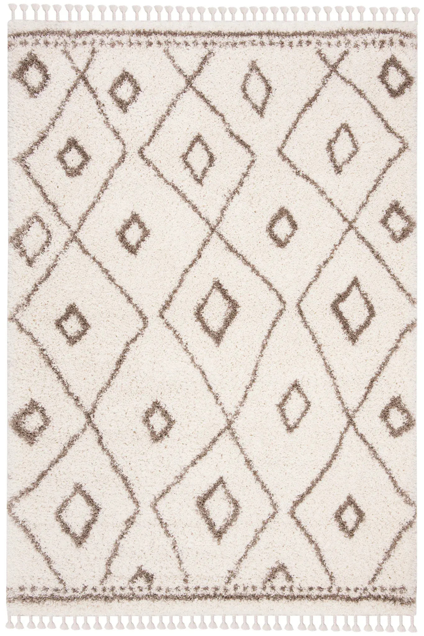 Moroccan Fringe Nested Diamond Shag Rug