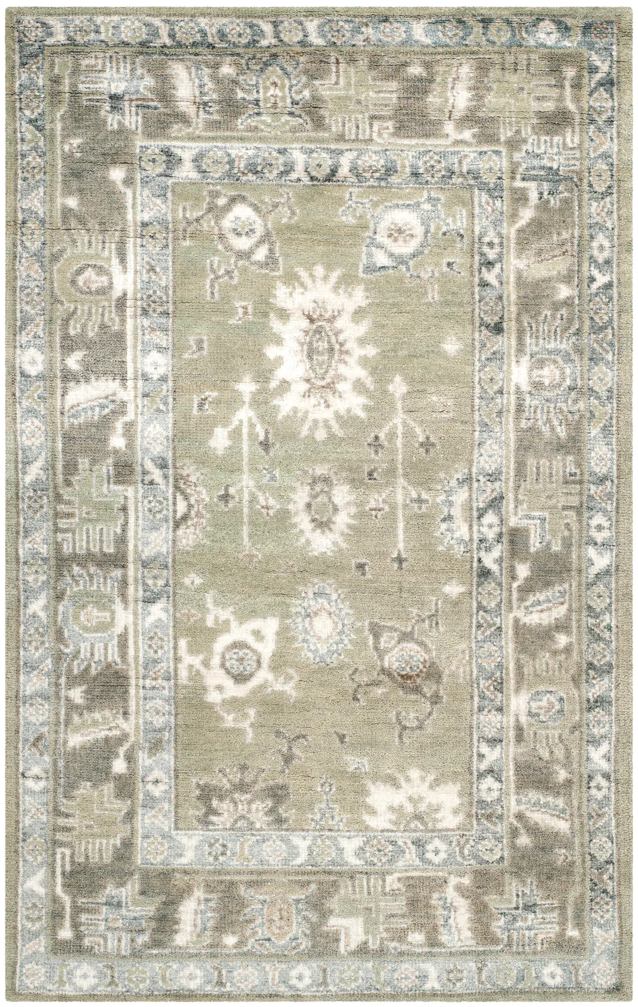 Maharaja Scattered Medallion Bordered Hand-Knotted Rug