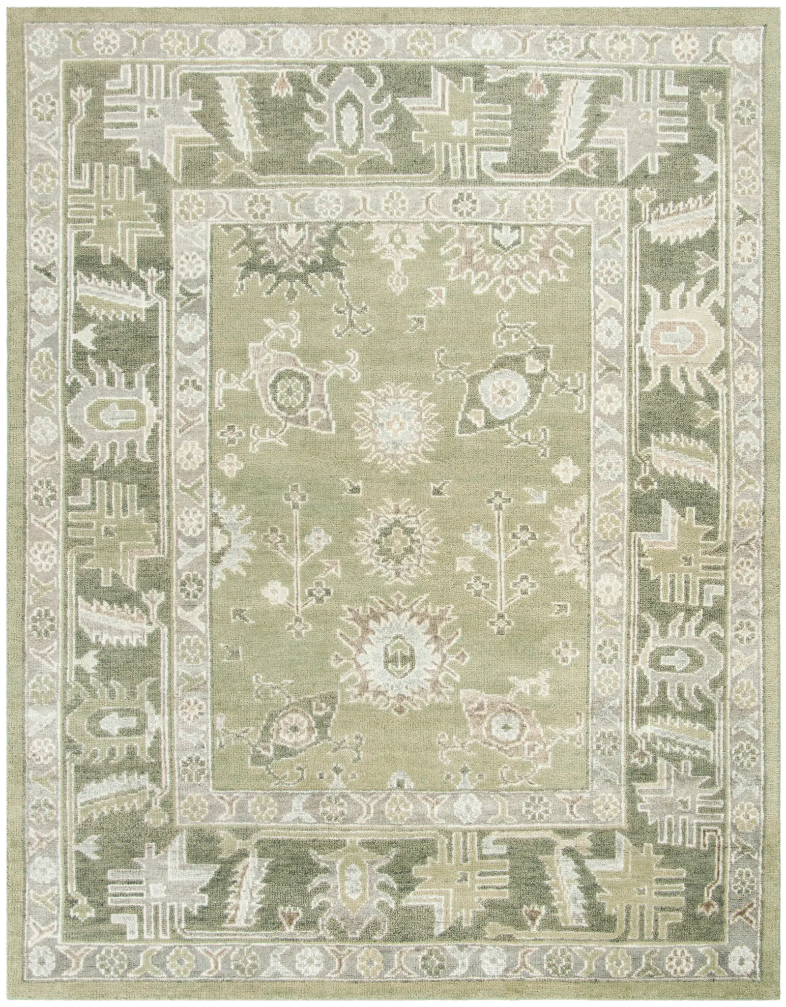 Maharaja Scattered Medallion Bordered Hand-Knotted Rug