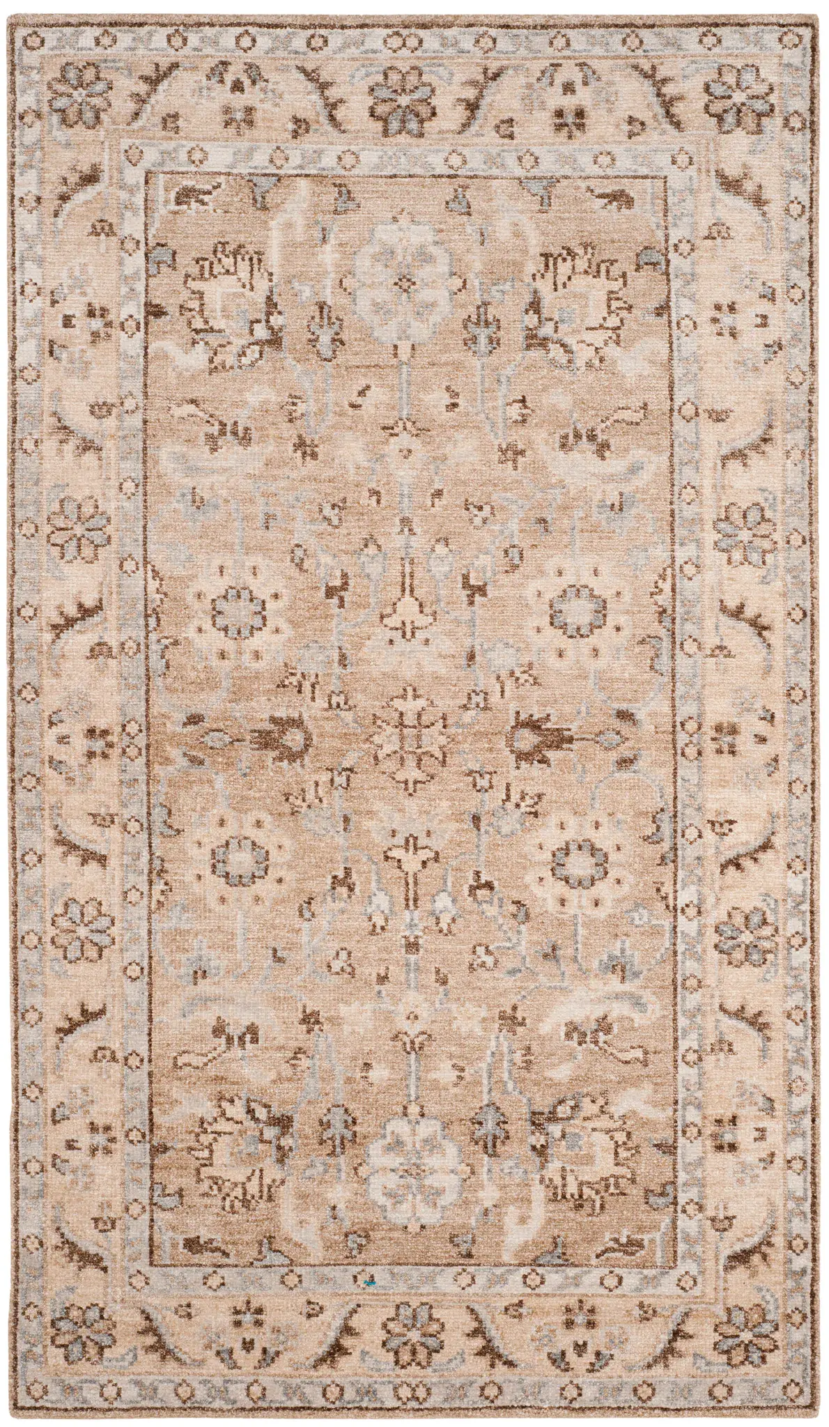 Maharaja Floral Border Hand-Knotted Viscose Rug