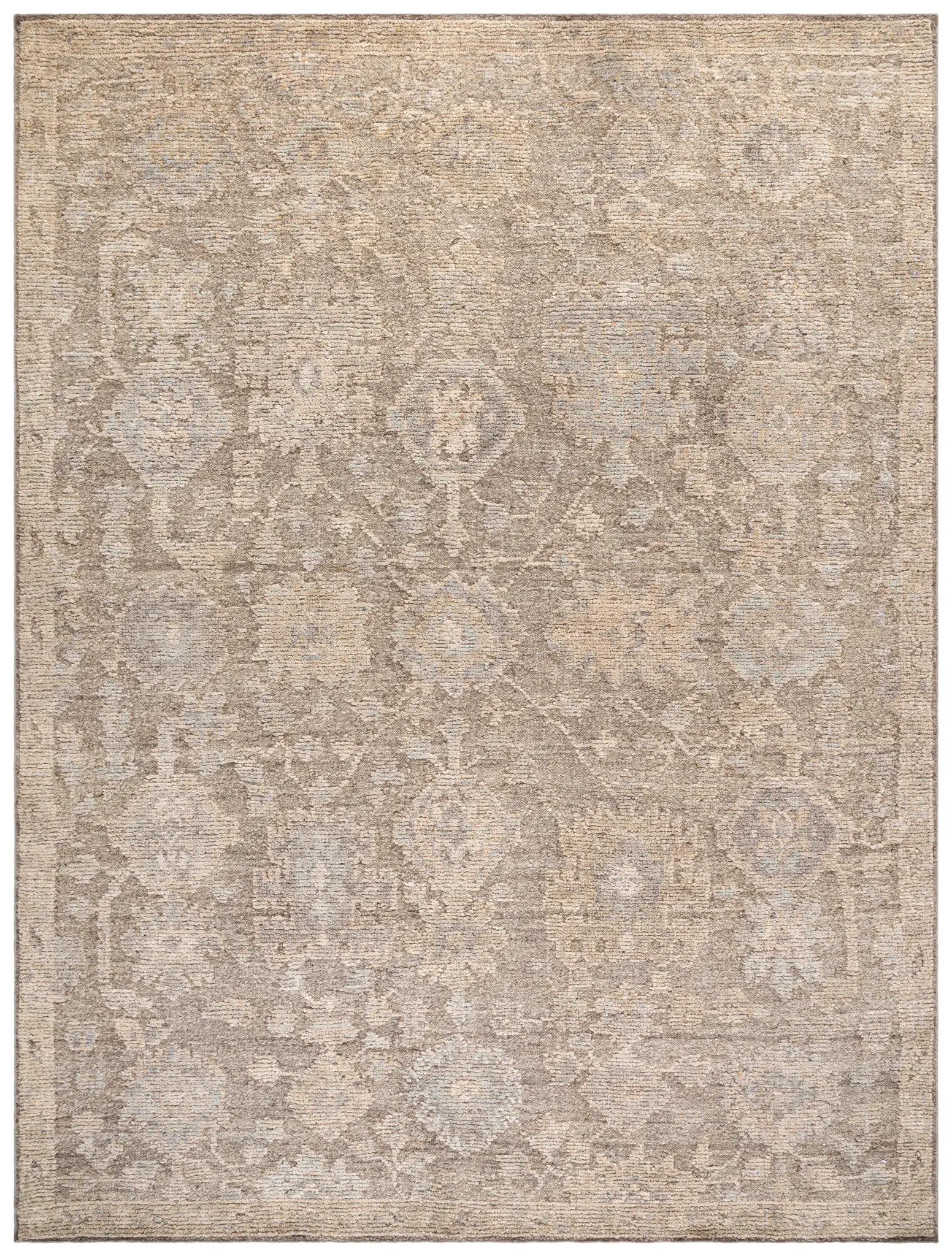 Maharaja Traditional Allover Floral Hand-Knotted Wool Rug
