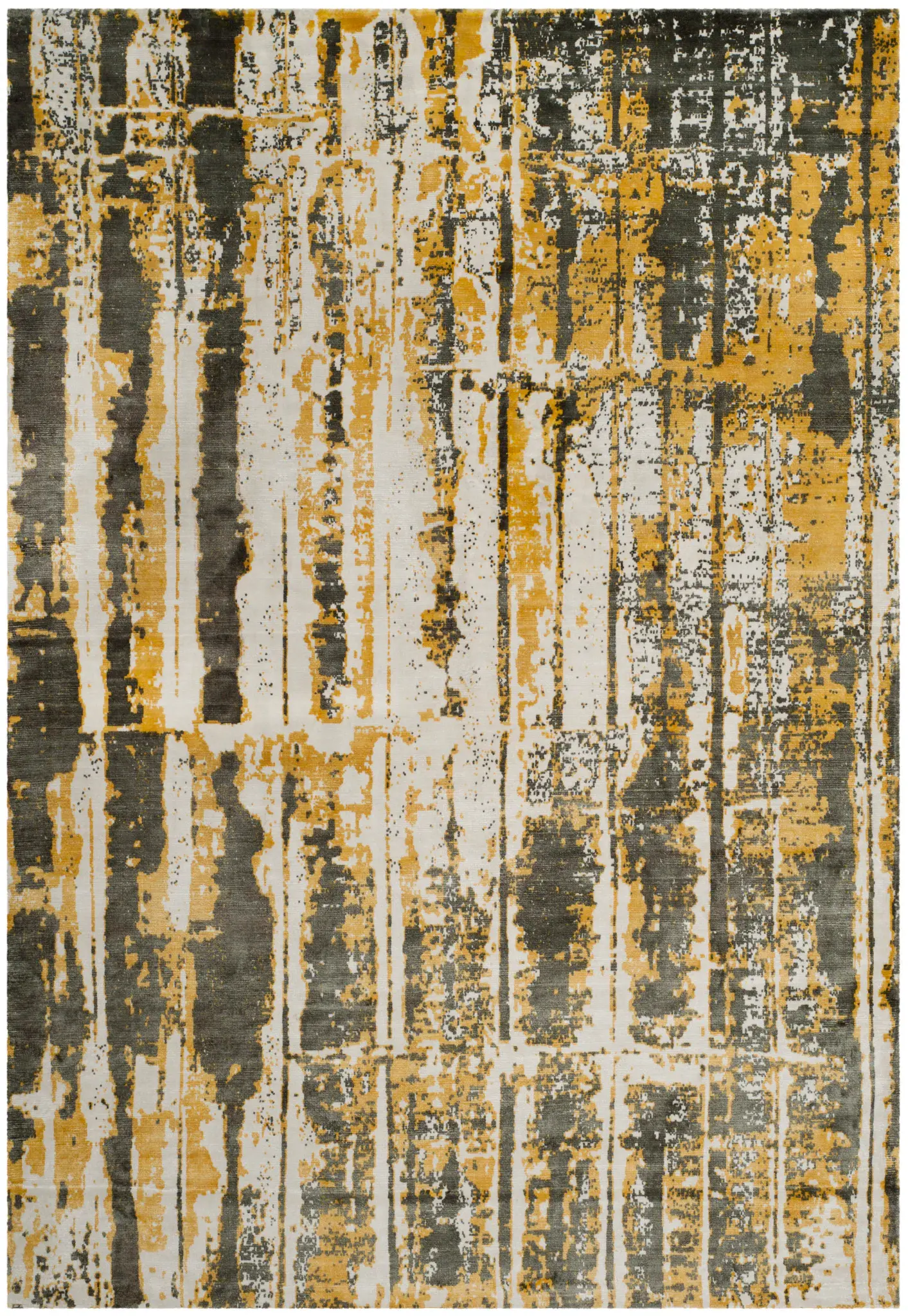 Mirage Abstract Striated Hand-Loomed Viscose Rug