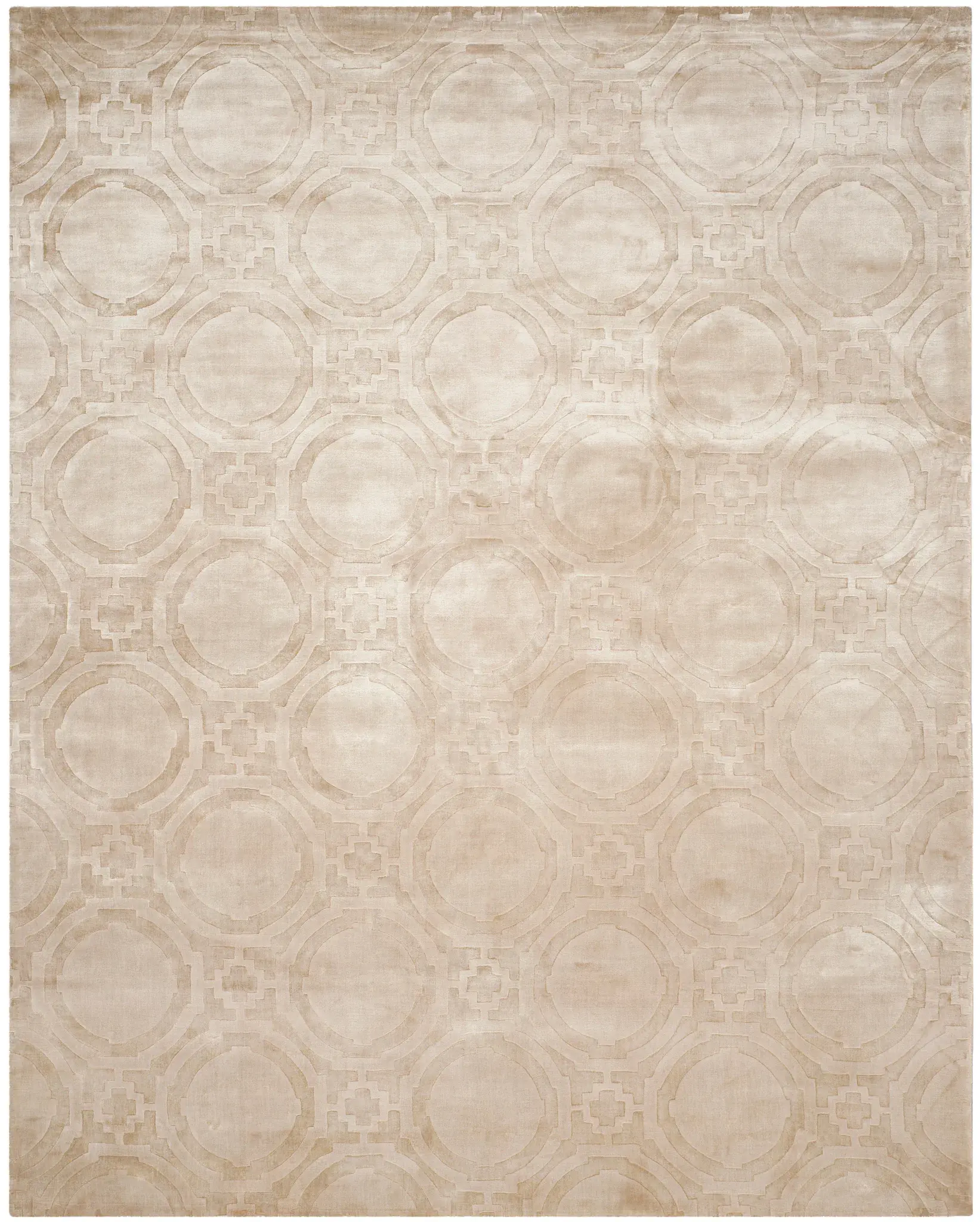 Mirage Geometric Ring Hand-Loomed Viscose Rug