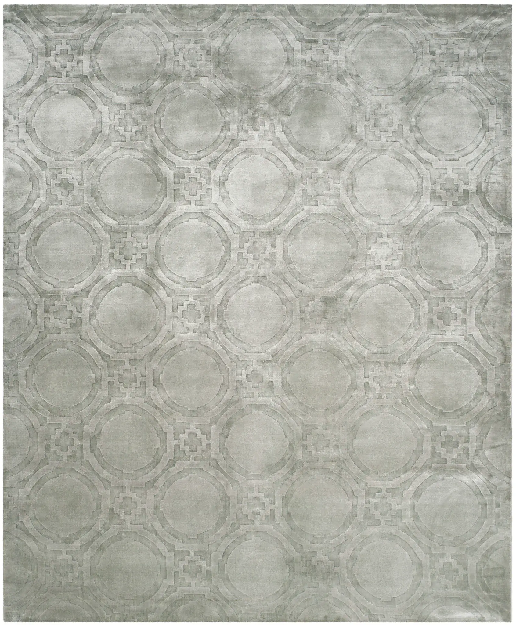 Mirage Geometric Ring Hand-Loomed Viscose Rug