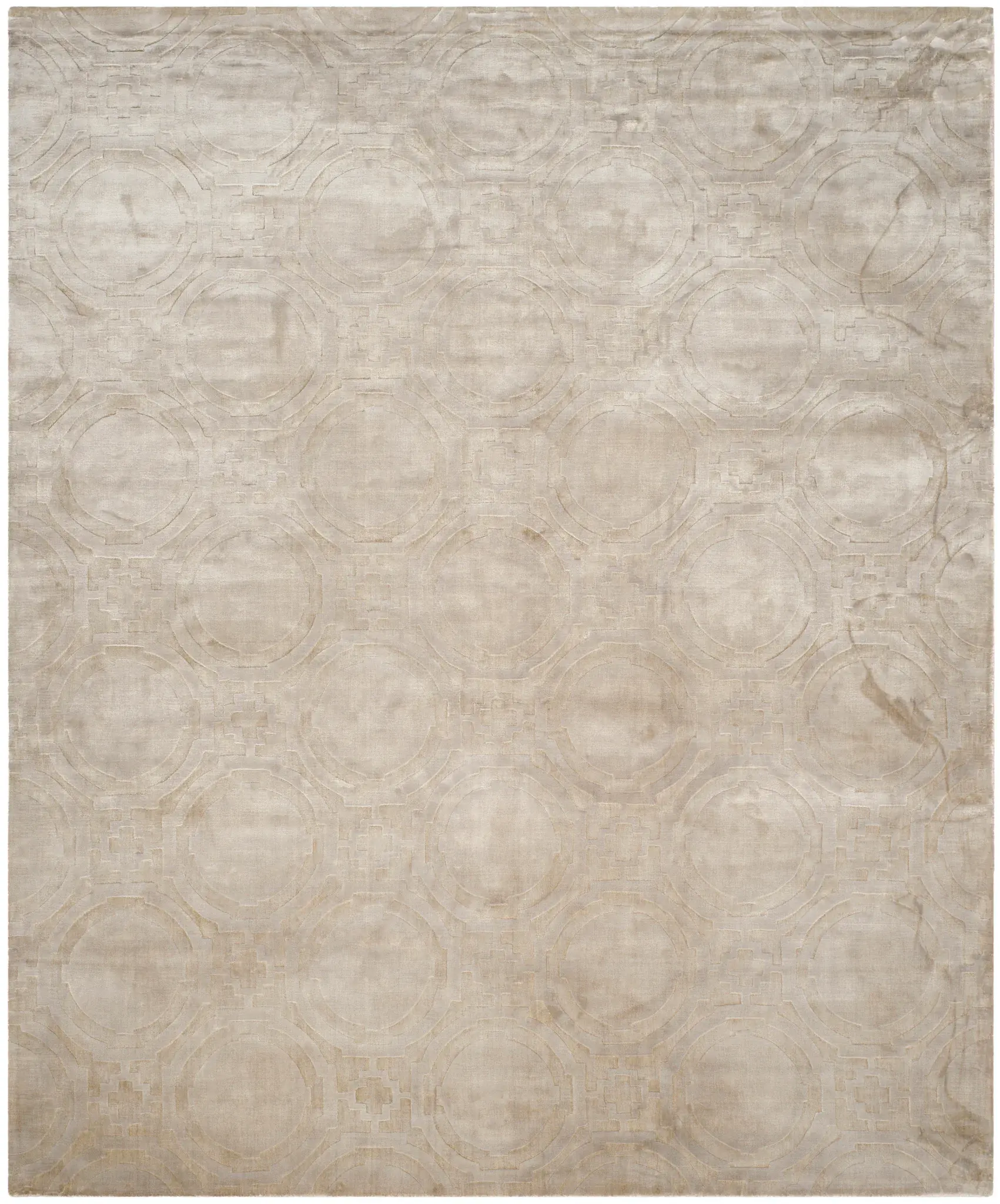 Mirage Geometric Ring Hand-Loomed Viscose Rug