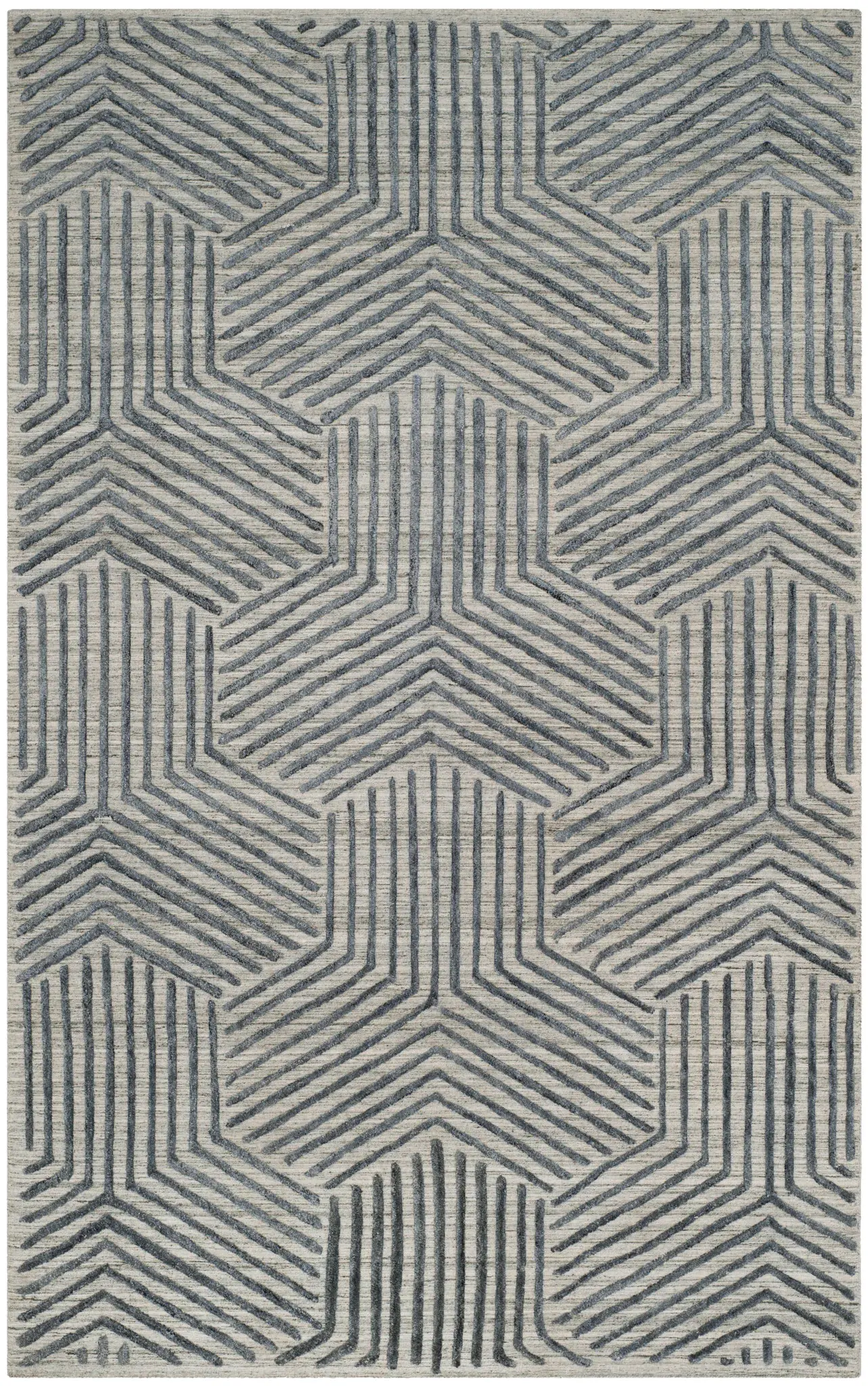 Mirage Interlocking Geometric Hand-Loomed Rug