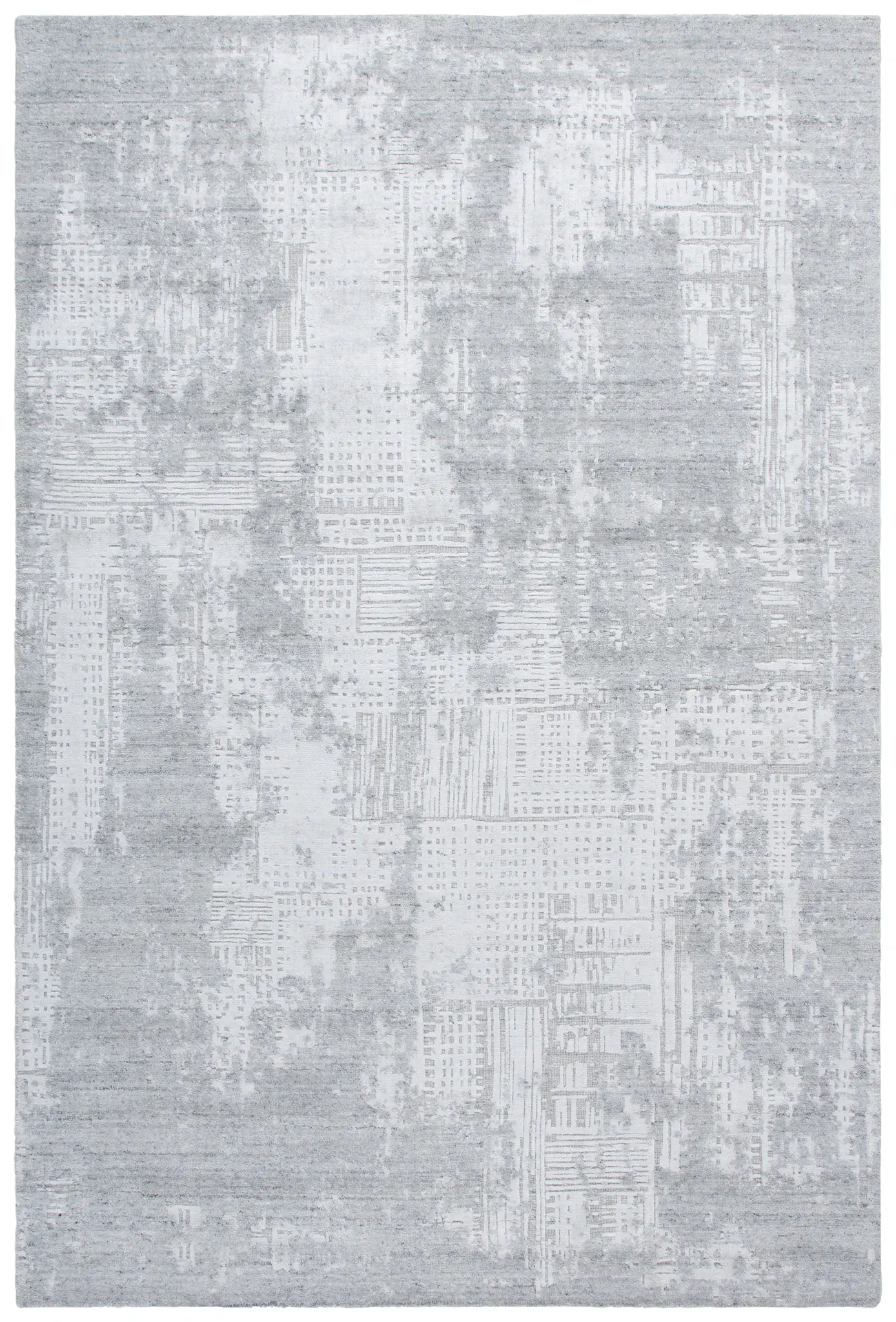 Mirage Prisma Distressed Grid Hand-Loomed Wool & Viscose Rug