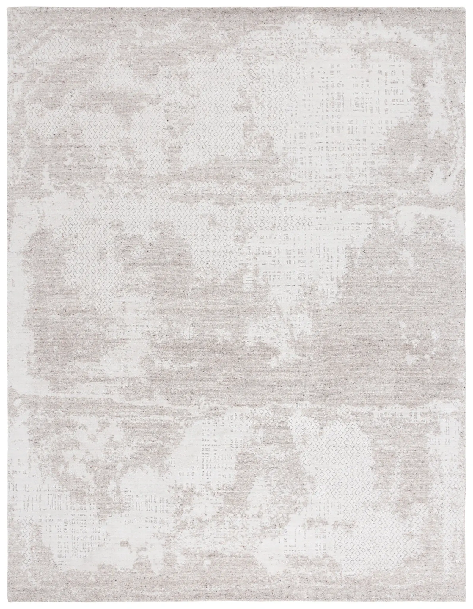 Mirage Distressed Grid Hand-Loomed Wool & Viscose Rug
